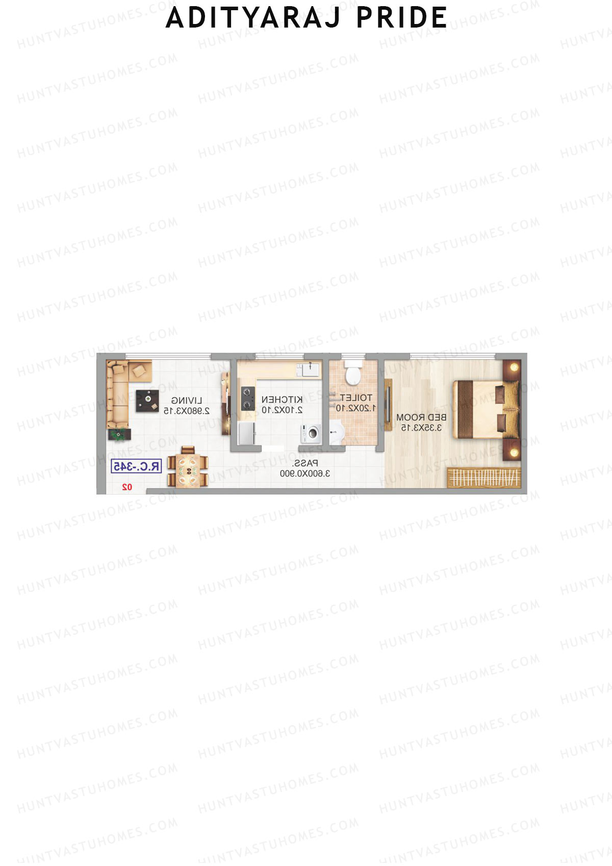 Adityaraj Pride Tower A Unit 3 Floor Plan
