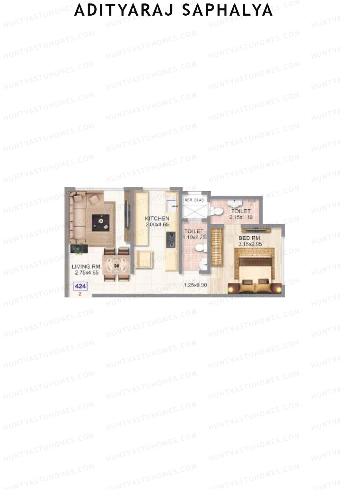 Adityaraj Saphalya Wing A Unit 2 Floor Plan