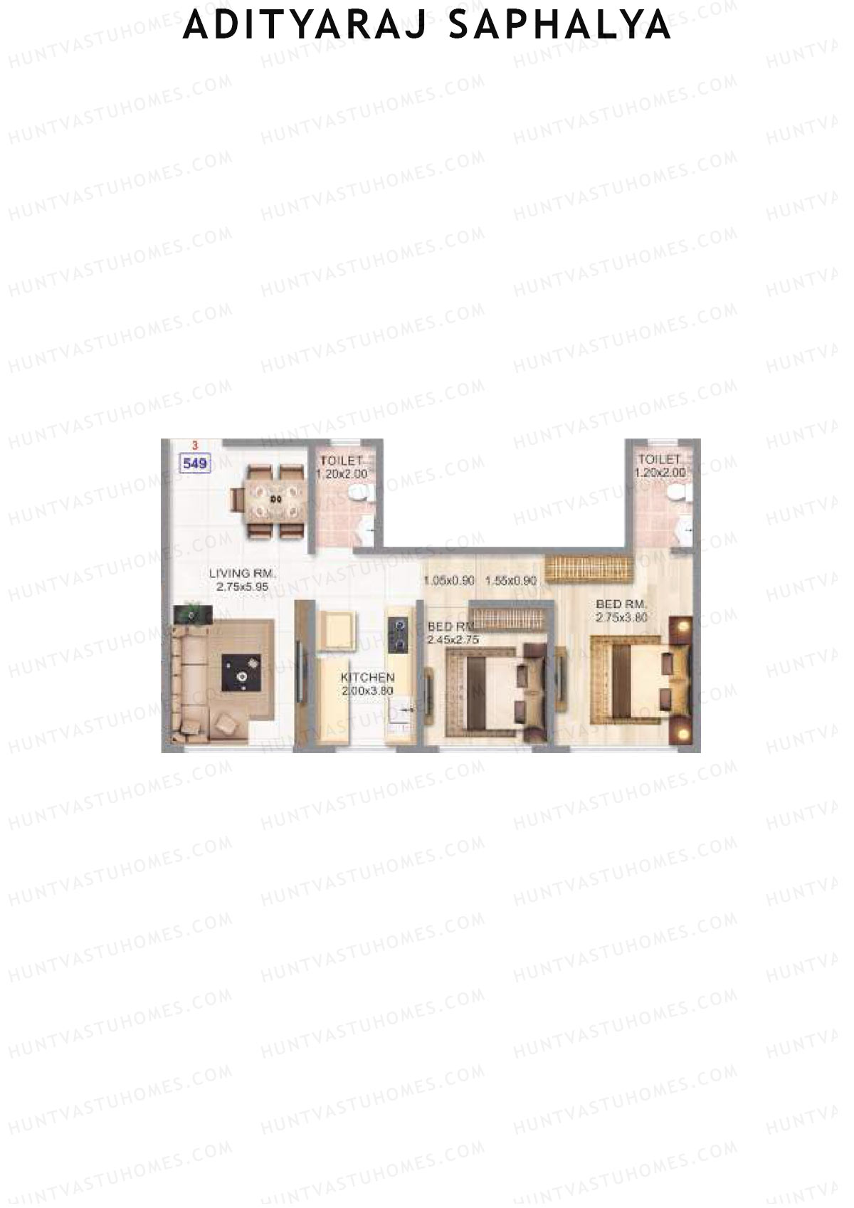 Adityaraj Saphalya Wing B Unit 3 Floor Plan
