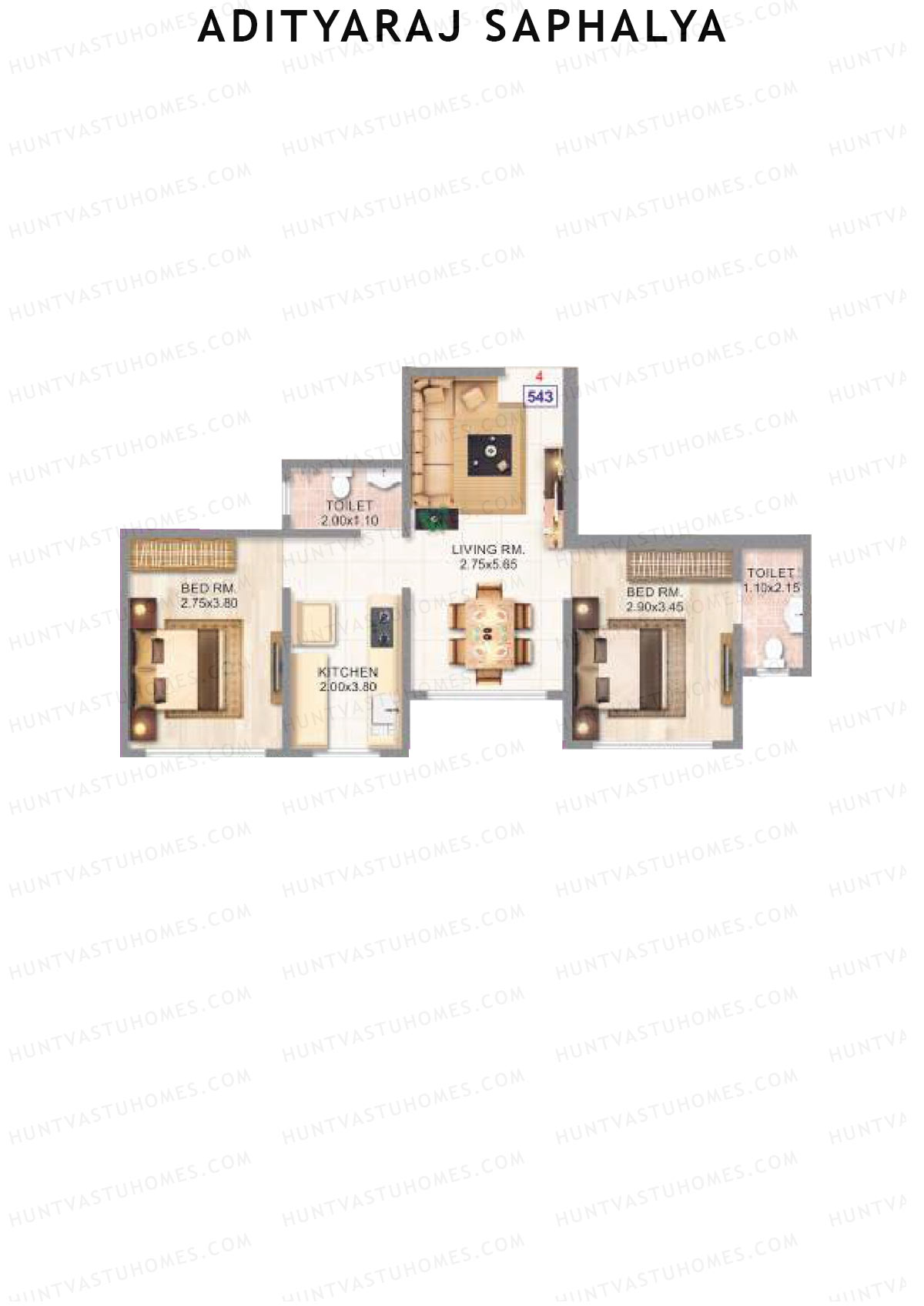 Adityaraj Saphalya Wing B Unit 4 Floor Plan