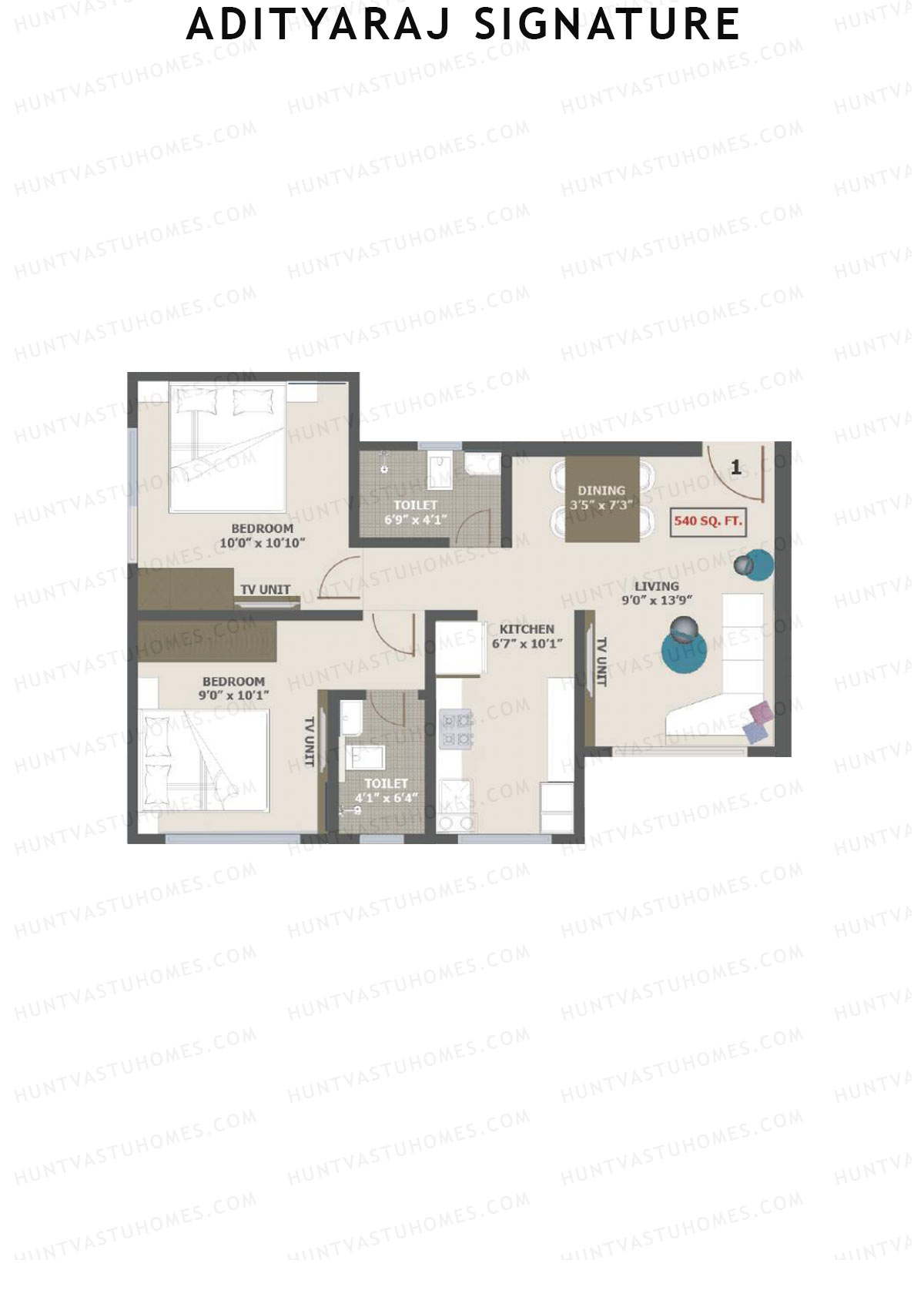 Adityaraj Signature Tower 1 Unit 1 Floor Plan