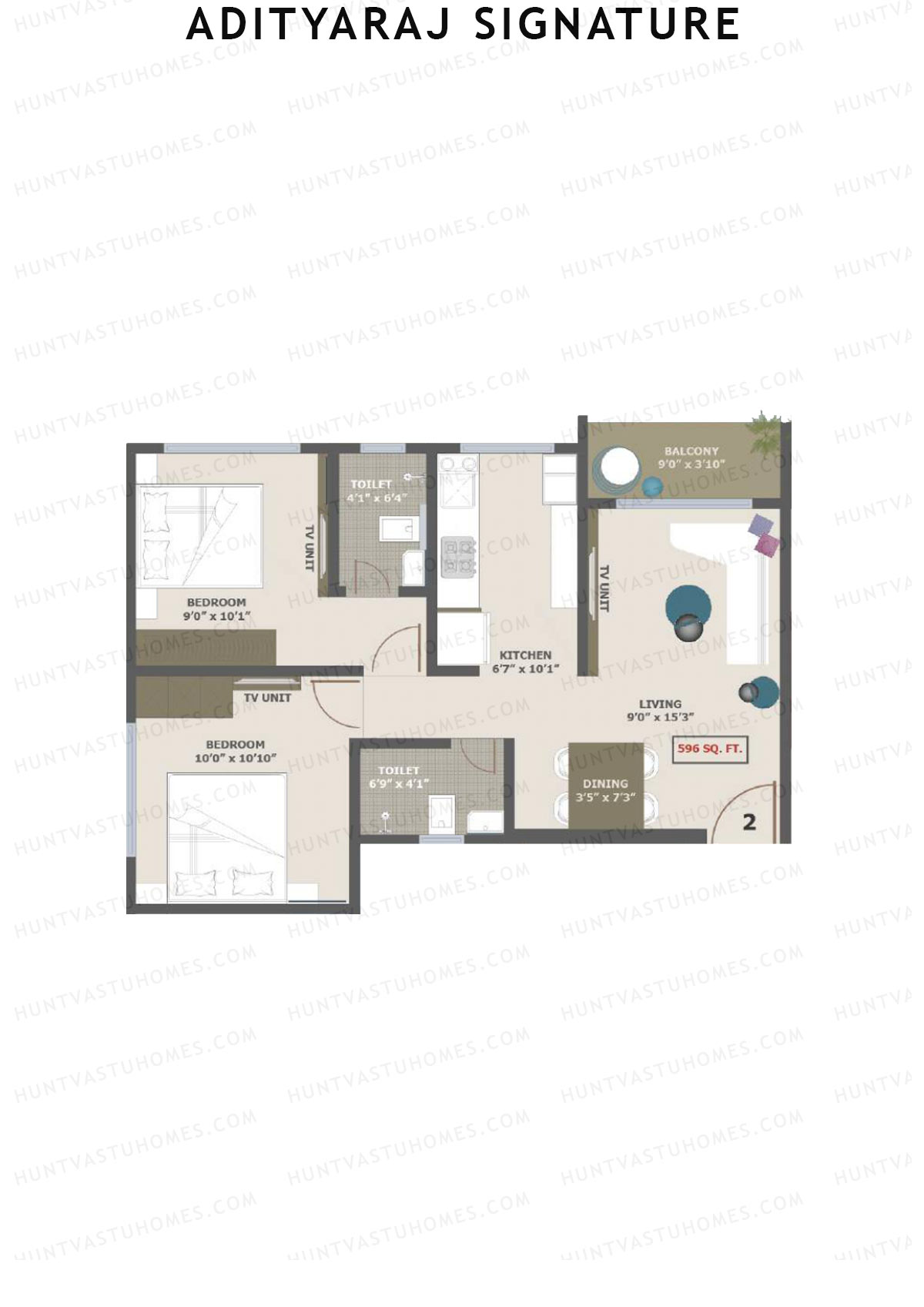 Adityaraj Signature Tower 1 Unit 2 Floor Plan