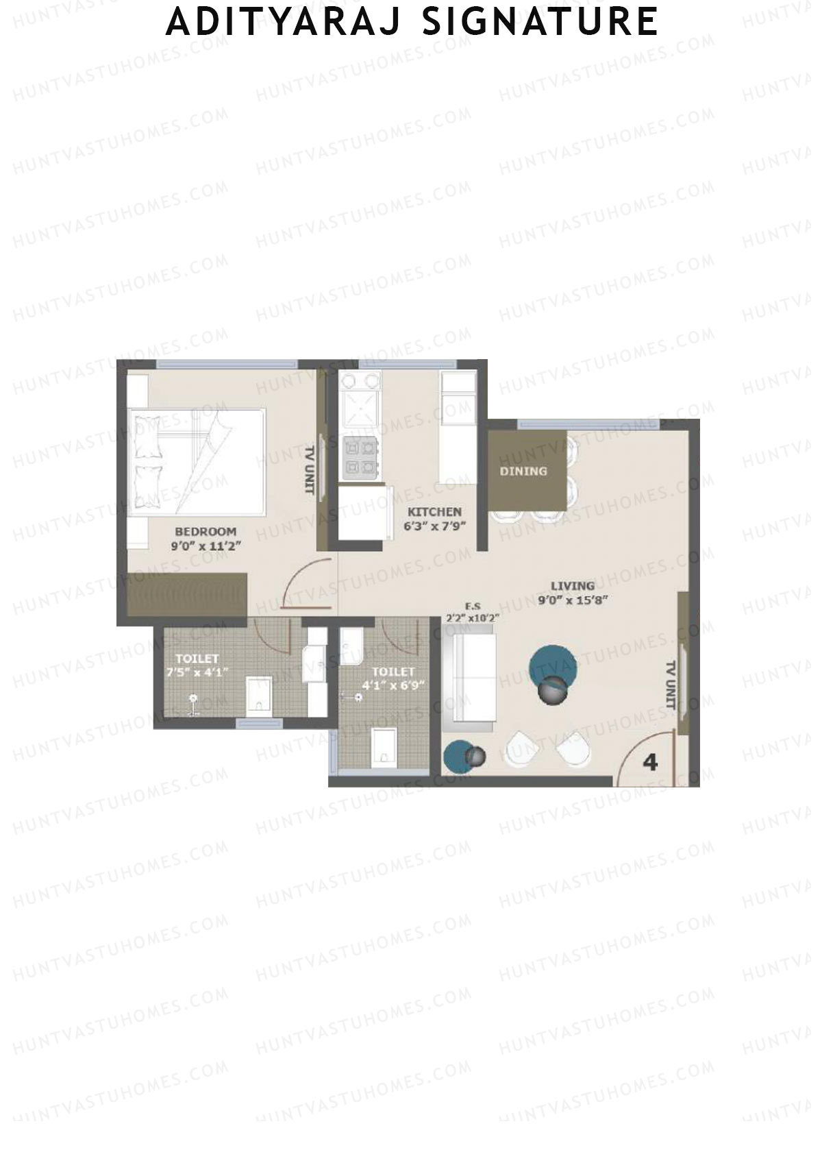 Adityaraj Signature Tower 1 Unit 4 Floor Plan