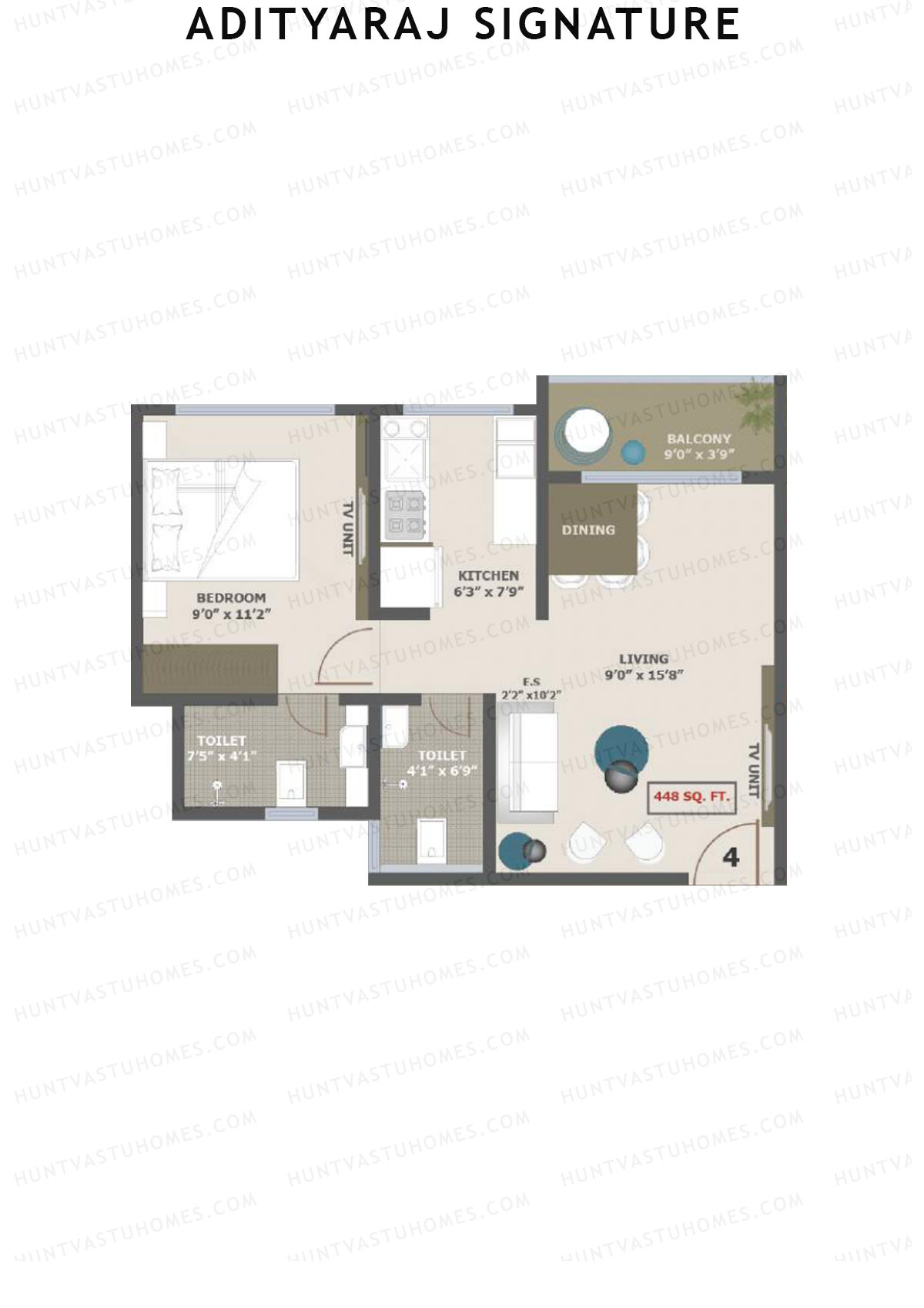 Adityaraj Signature Tower 1 Unit 4 Floor Plan