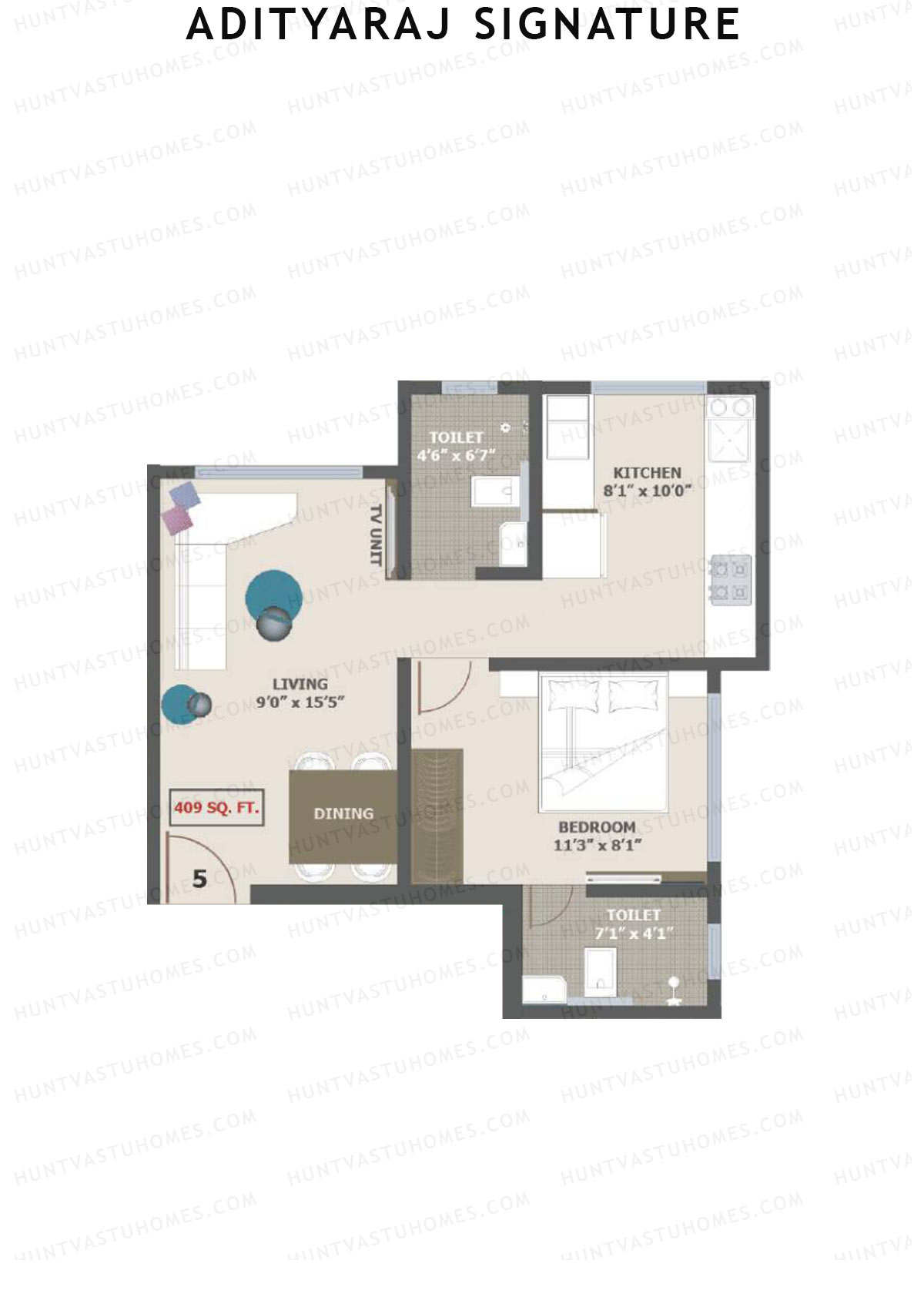 Adityaraj Signature Tower 1 Unit 5 Floor Plan