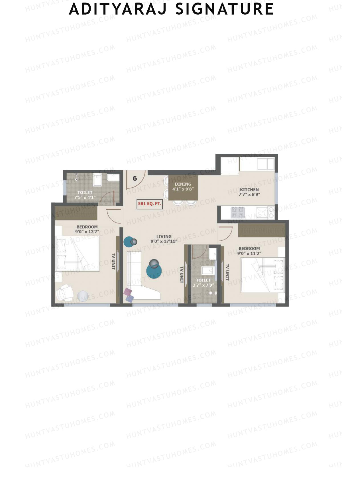 Adityaraj Signature Tower 1 Unit 6 Floor Plan
