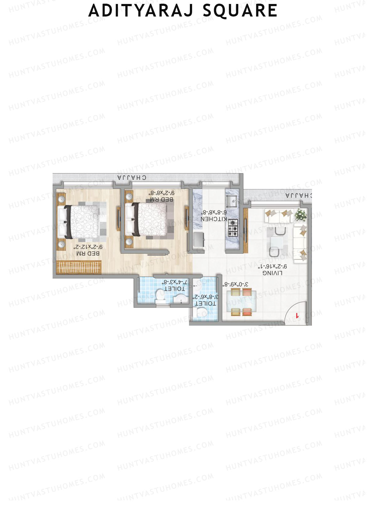 Adityaraj Square Wing A Unit 1 Floor Plan