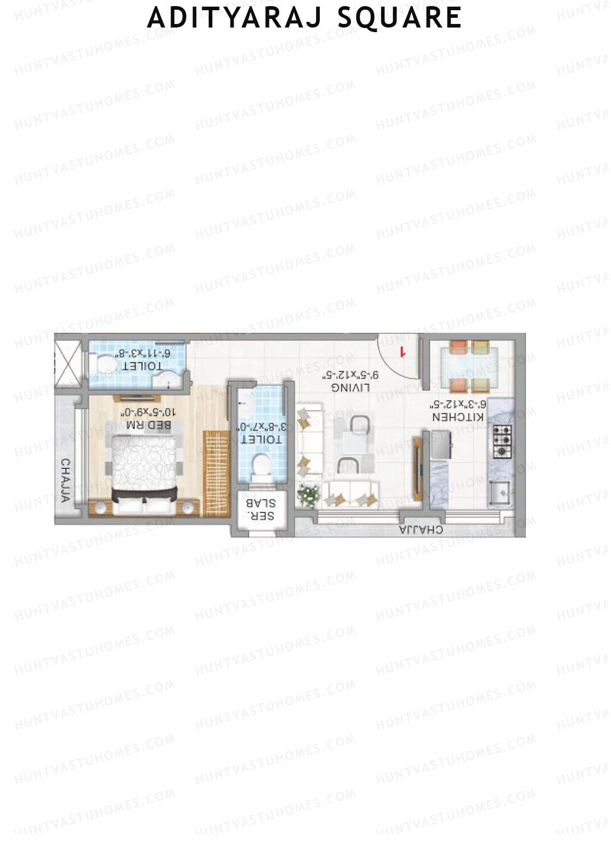 Adityaraj Square Wing B Unit 1 Floor Plan