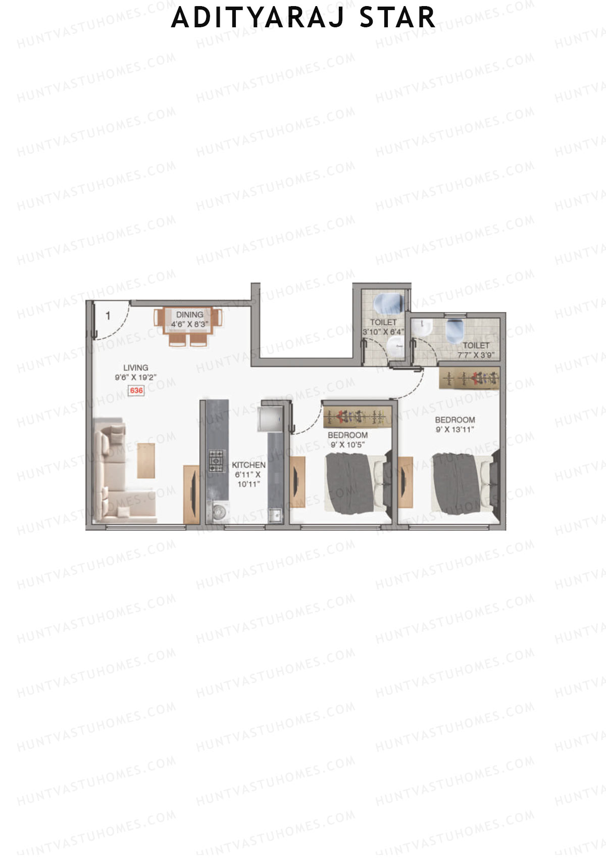 Adityaraj Star Tower A Unit 1 Floor Plan