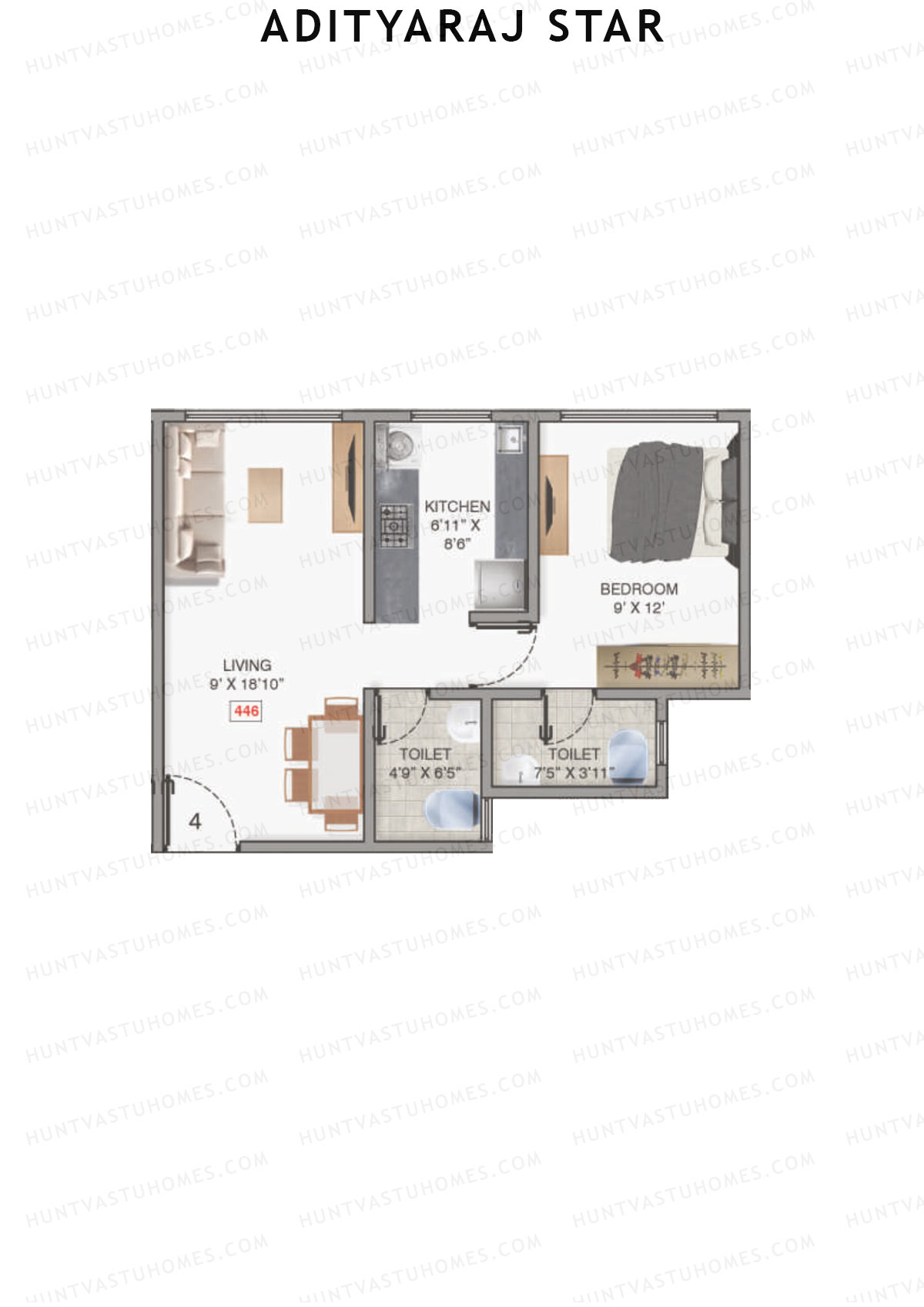 Adityaraj Star Tower A Unit 4 Floor Plan