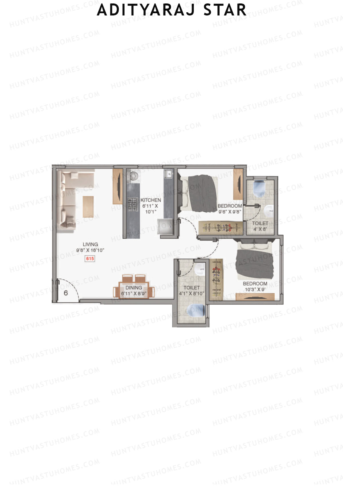 Adityaraj Star Tower A Unit 6 Floor Plan