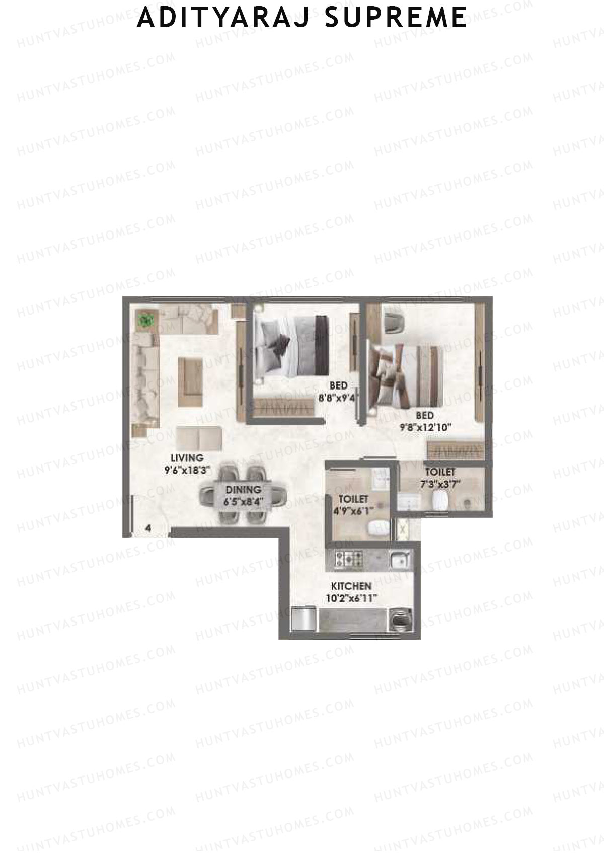 Adityaraj Supreme Wing A Unit 4 Floor Plan