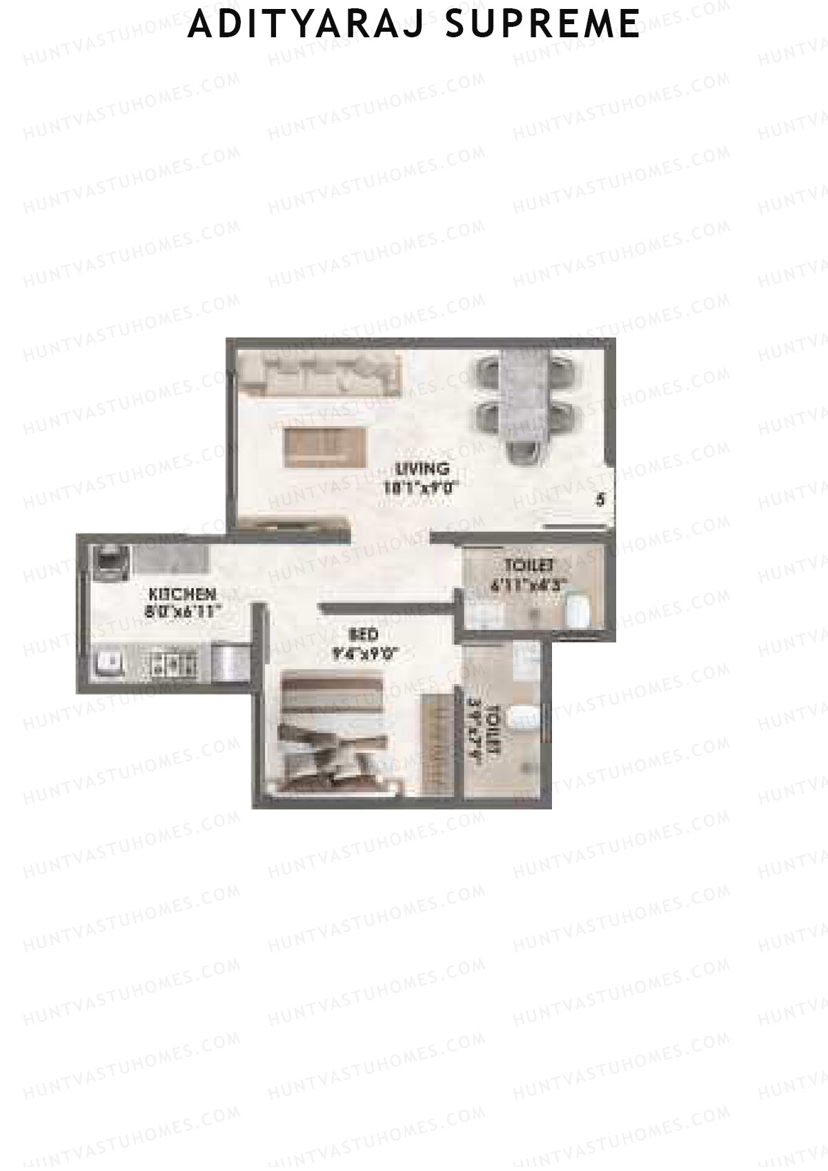 Adityaraj Supreme Wing A Unit 5 Floor Plan
