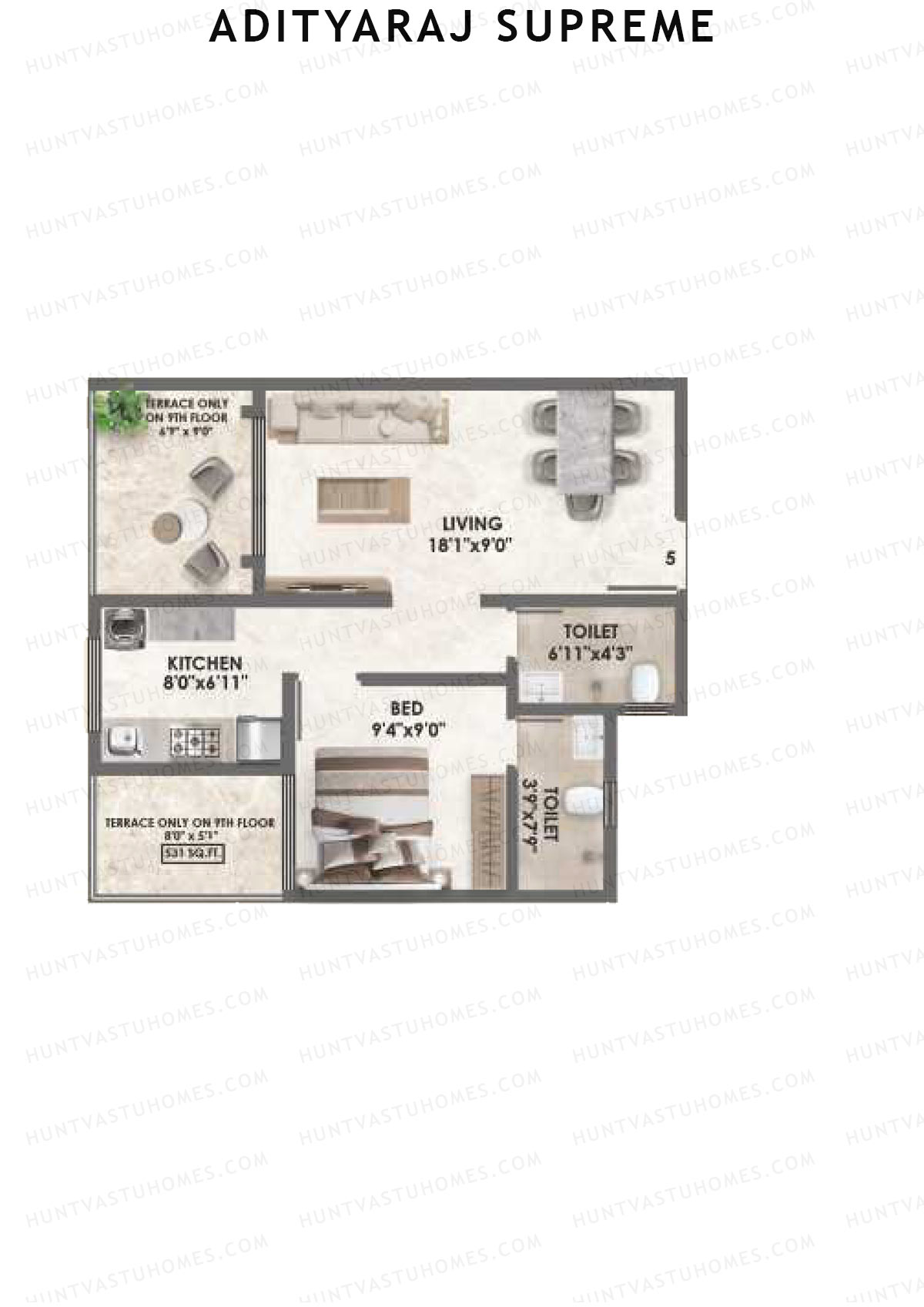 Adityaraj Supreme Wing A Unit 5 Floor Plan