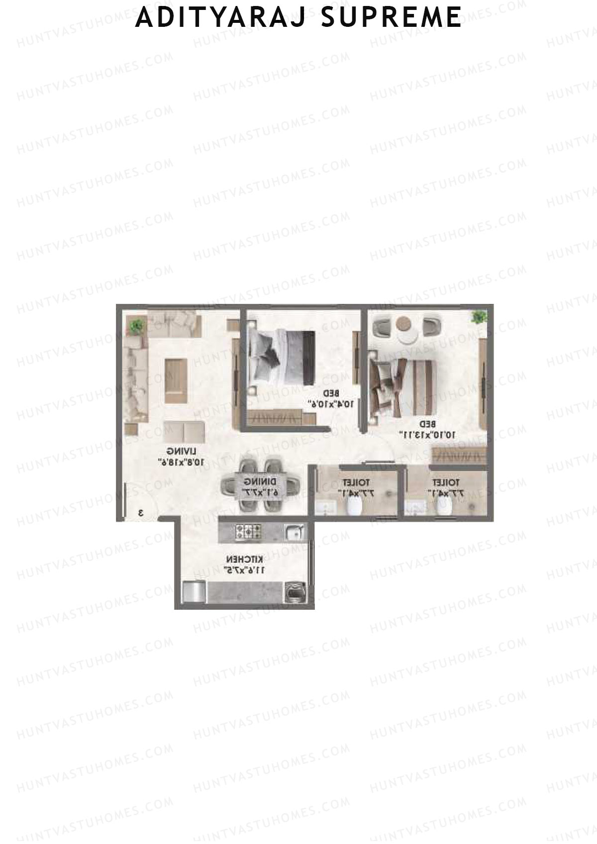 Adityaraj Supreme Wing B Unit 2 Floor Plan