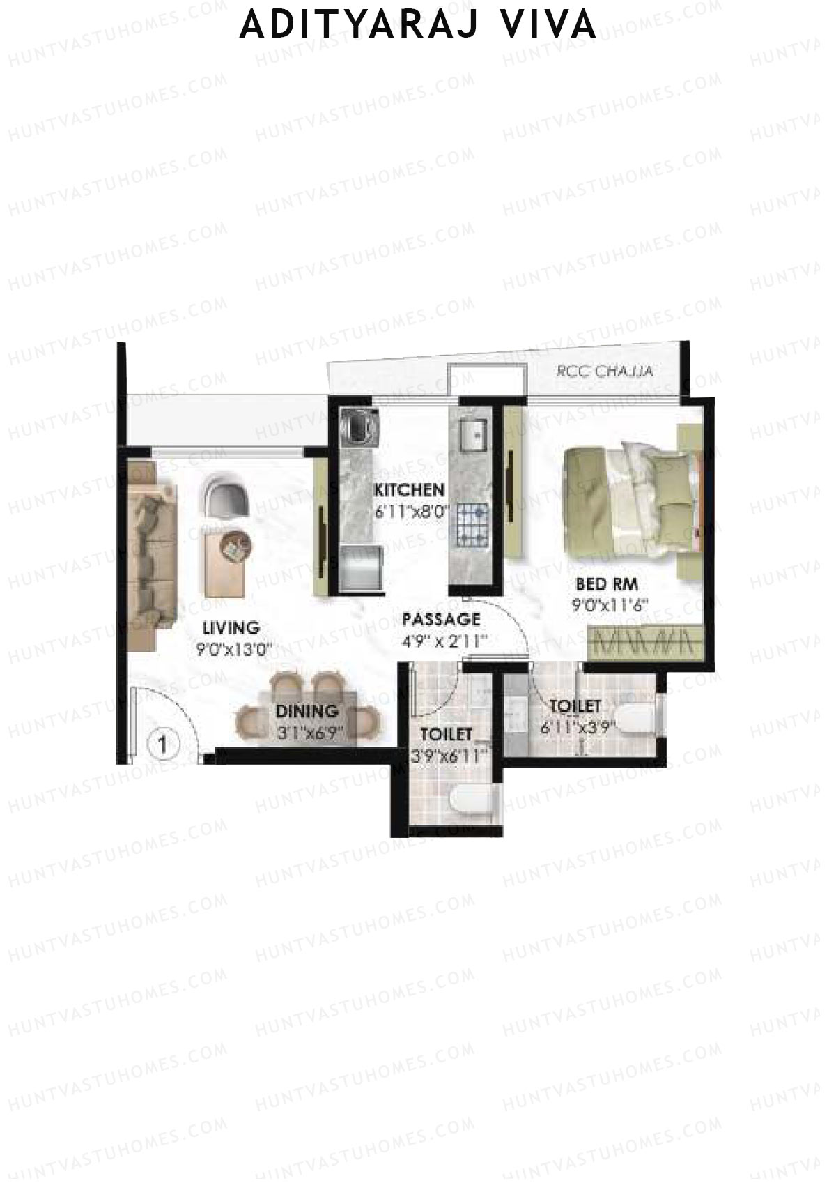 Adityaraj Viva Wing A Unit 1 Floor Plan