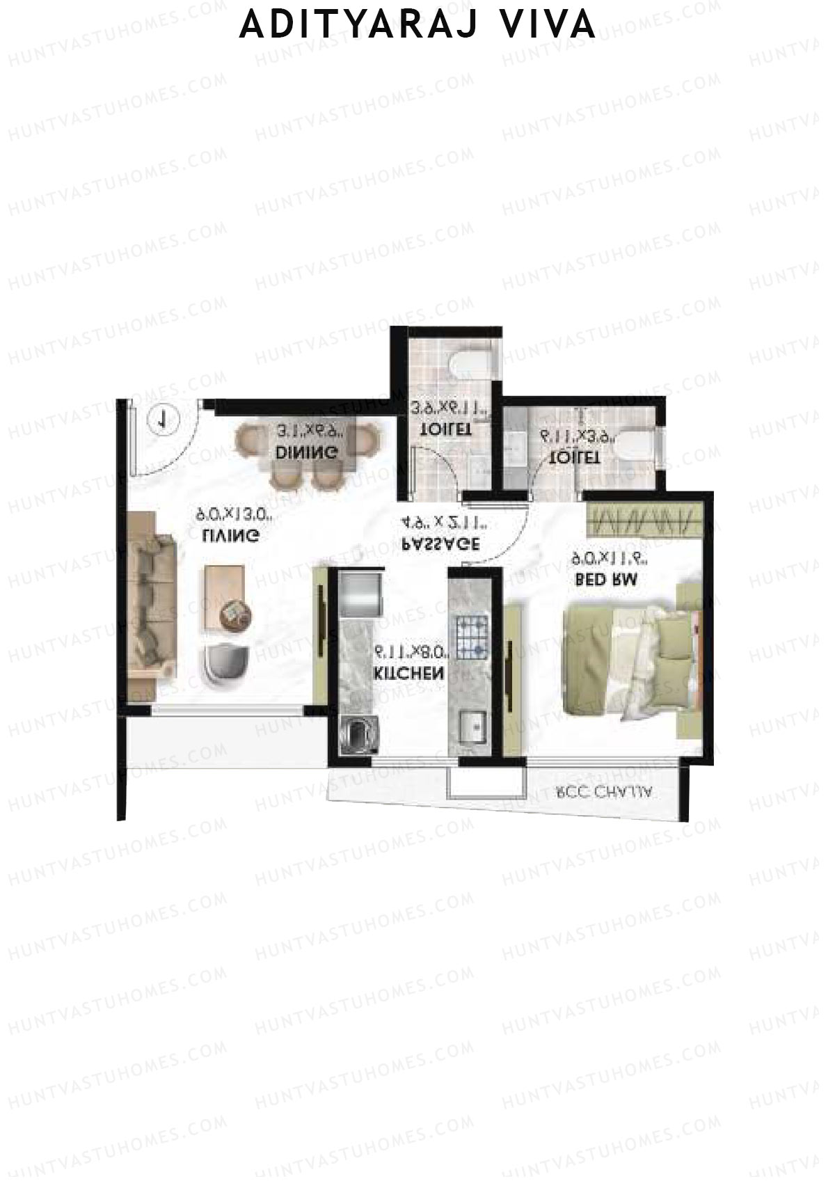 Adityaraj Viva Wing A Unit 2 Floor Plan