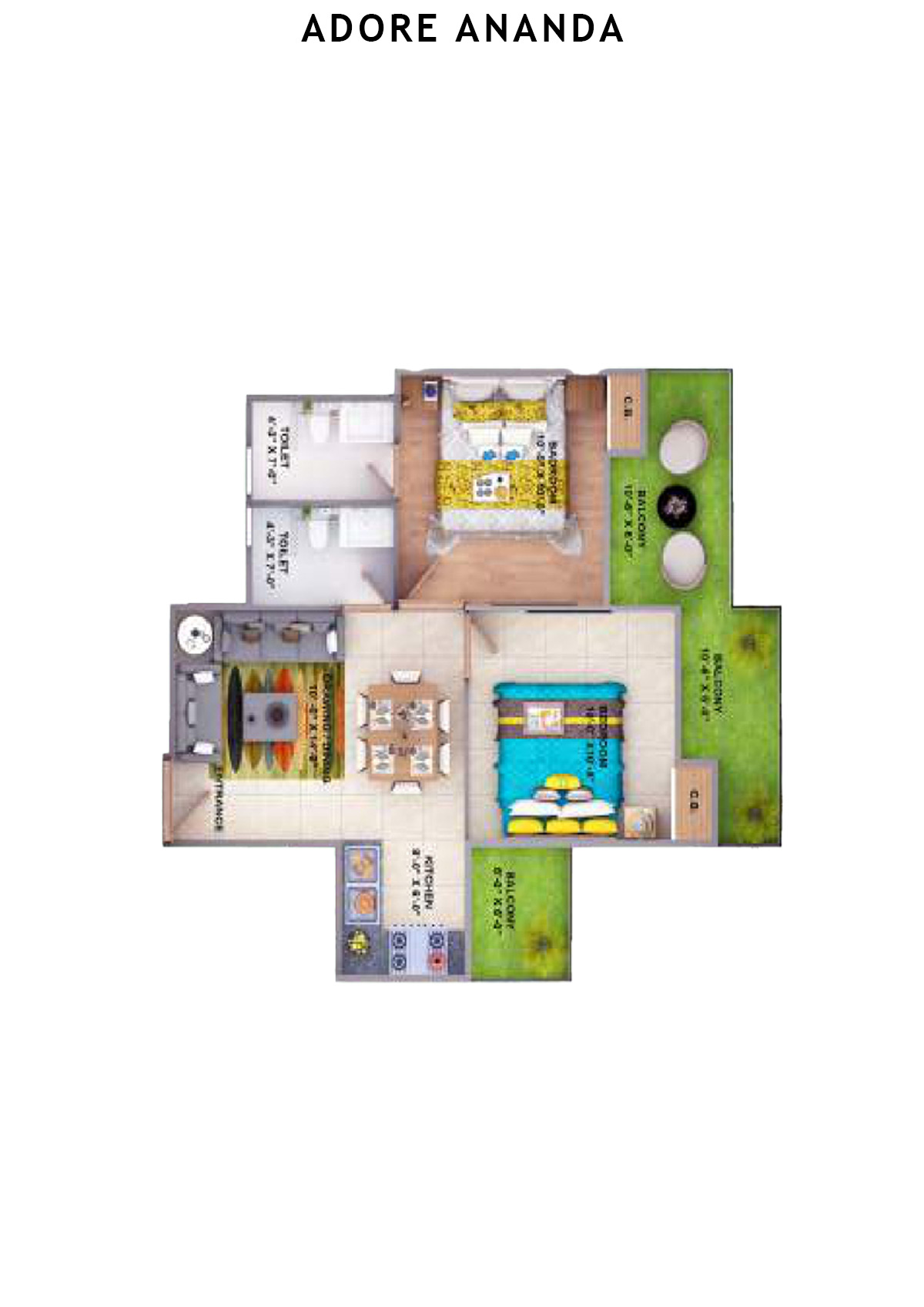 Adore Ananda Tower T1 Unit 2 Floor Plan