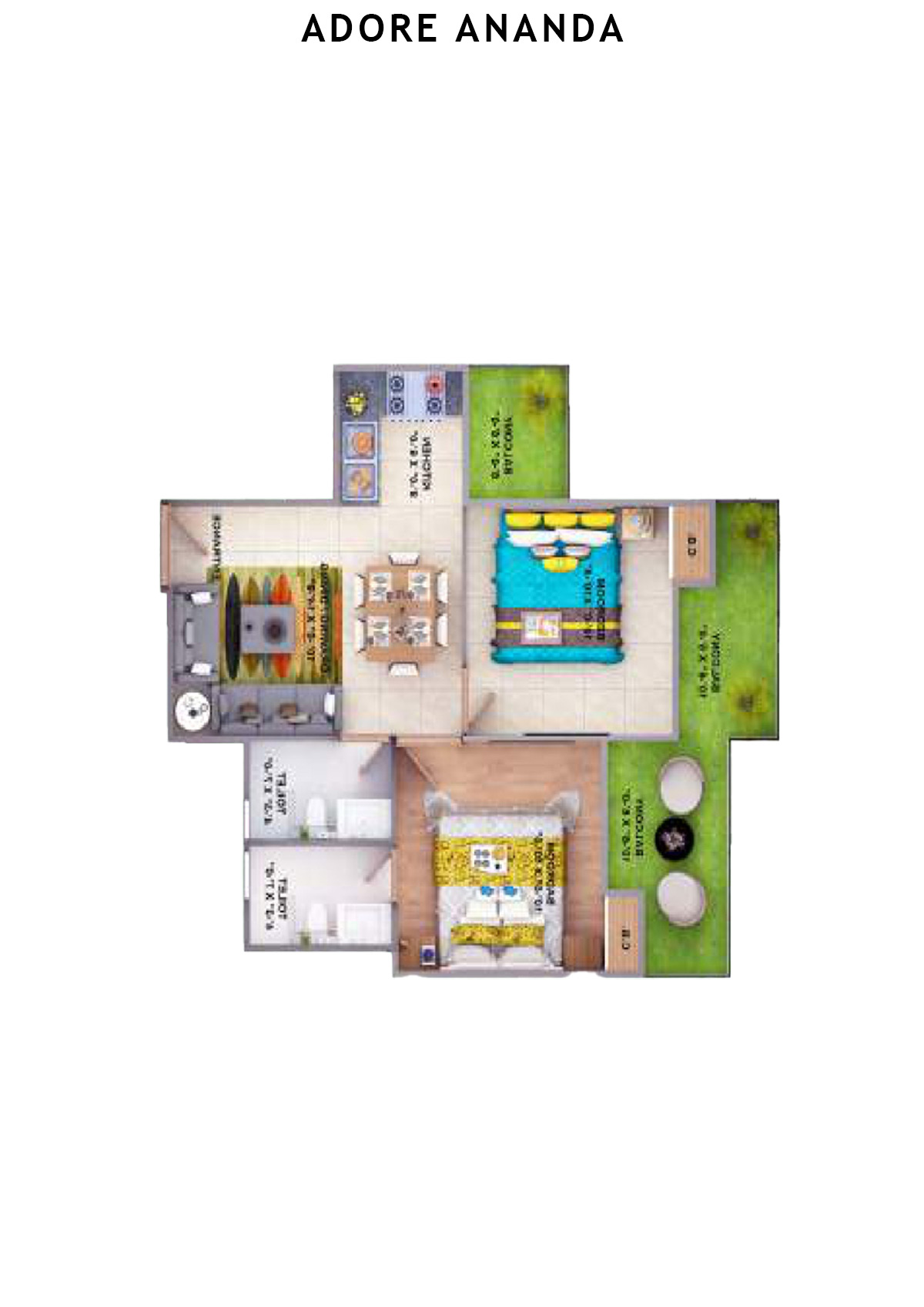 Adore Ananda Tower T1 Unit 3 Floor Plan