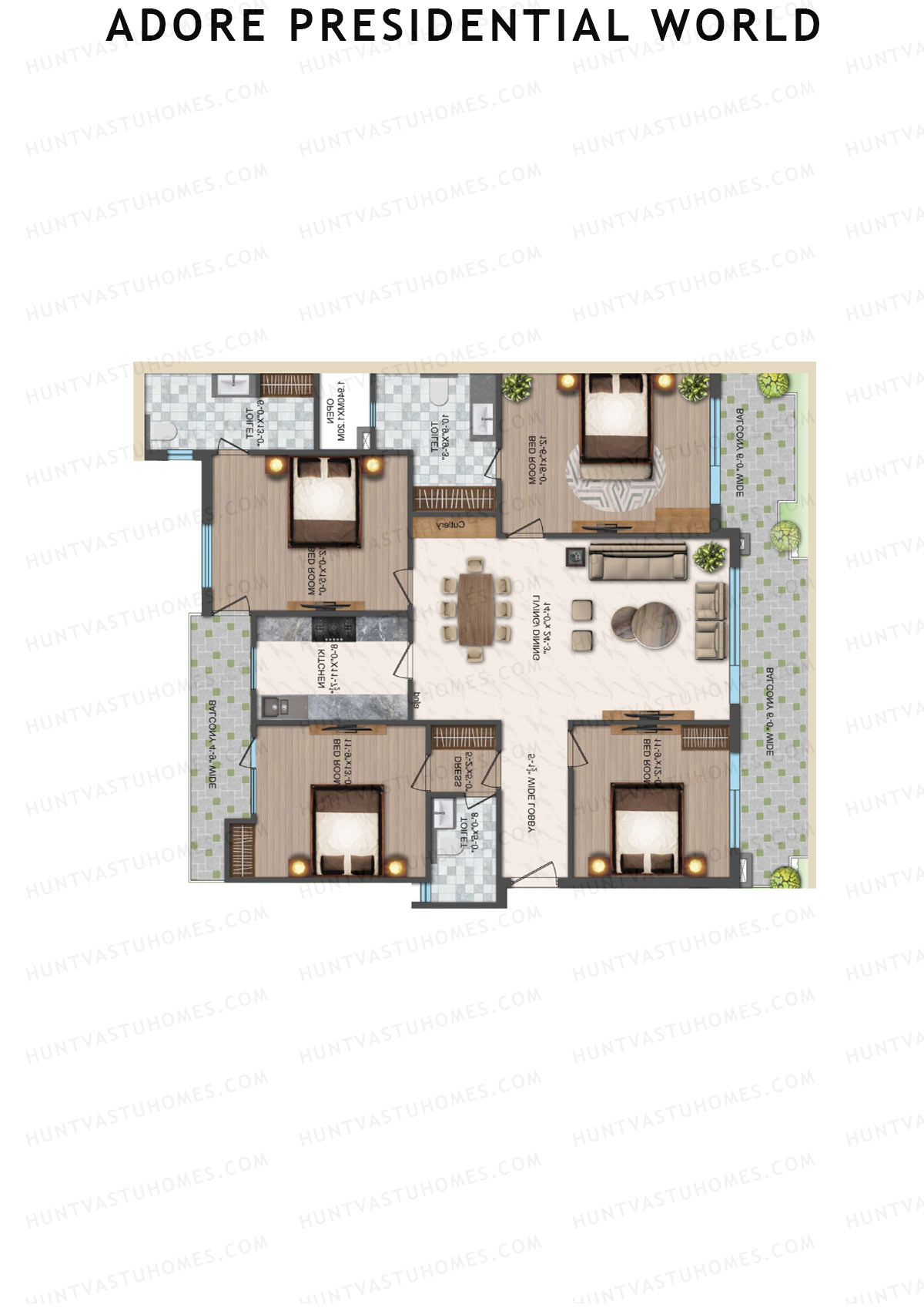 Adore Presidential World Tower C Unit 78 Floor Plan