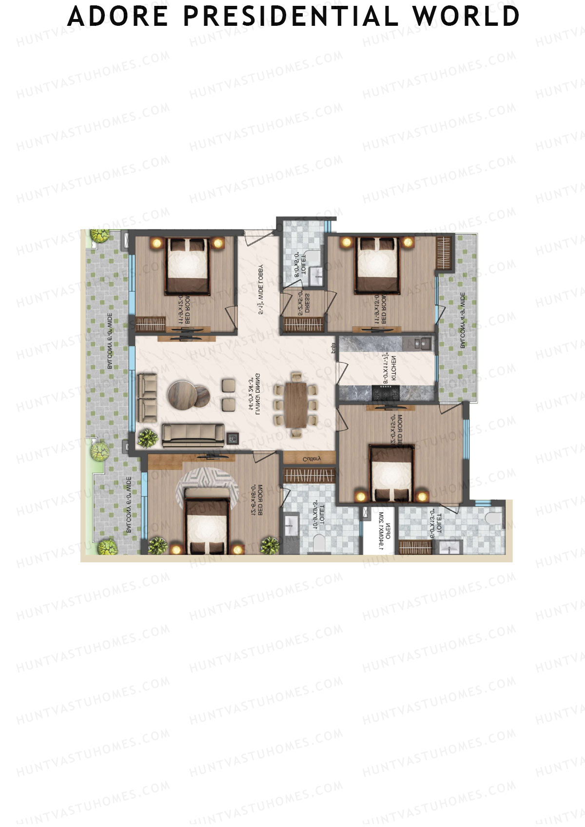 Adore Presidential World Tower D Unit 18 Floor Plan