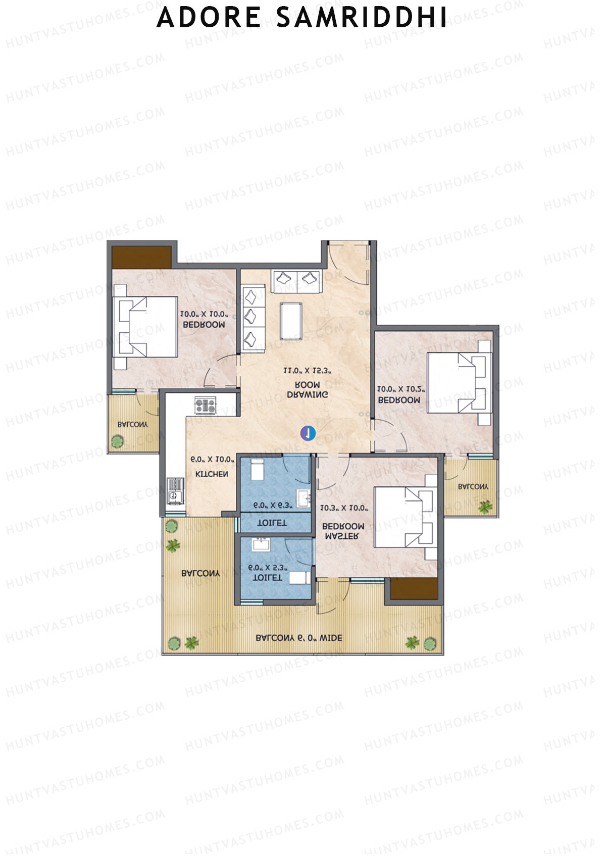 Adore Samriddhi Tower 10 Unit 1 Floor Plan