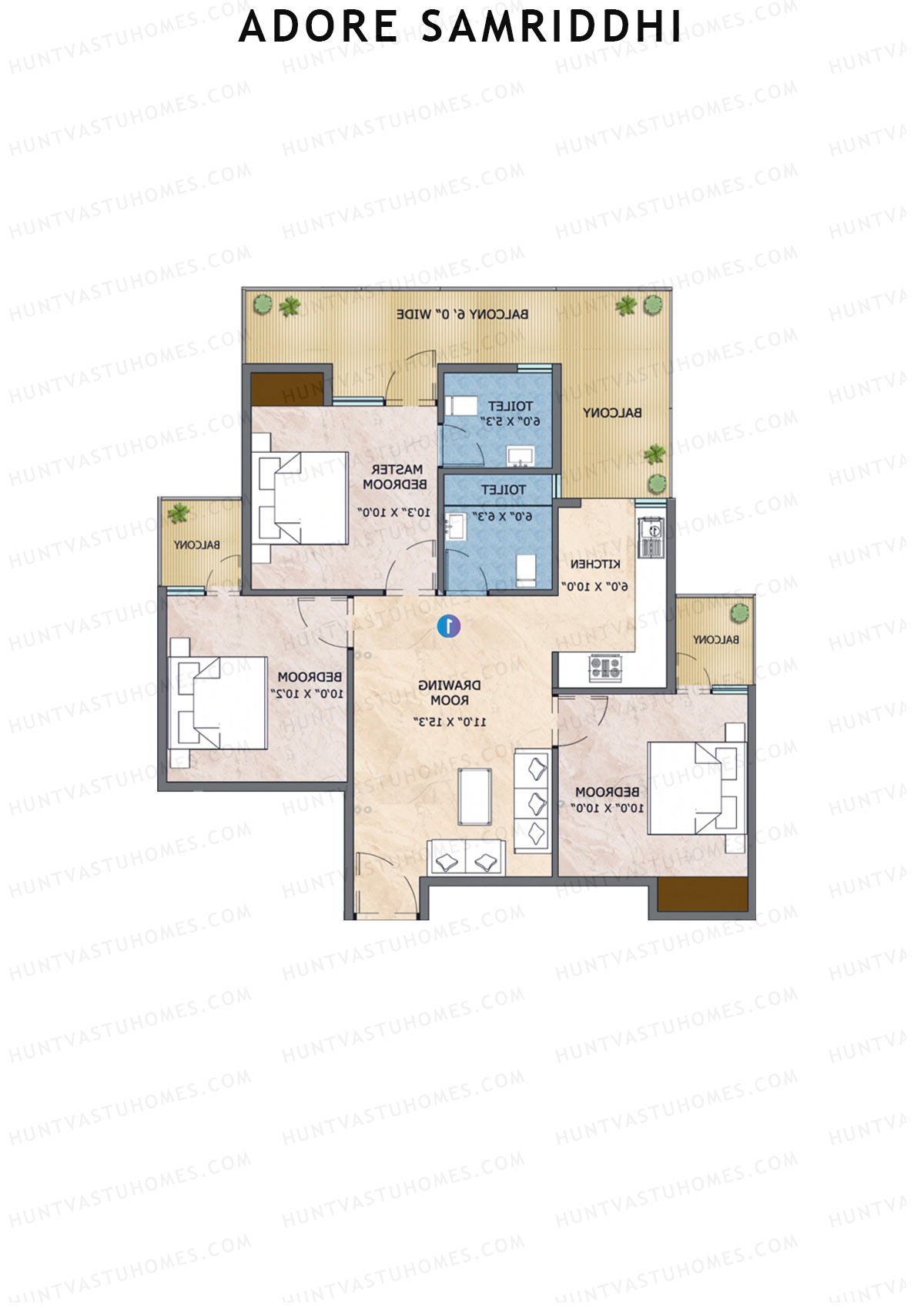 Adore Samriddhi Tower 11 Unit 3 Floor Plan