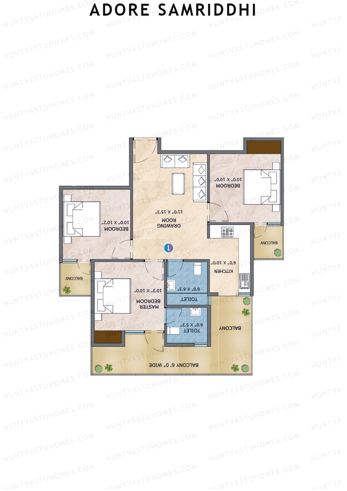 Adore Samriddhi Tower 11 Unit 4 Floor Plan
