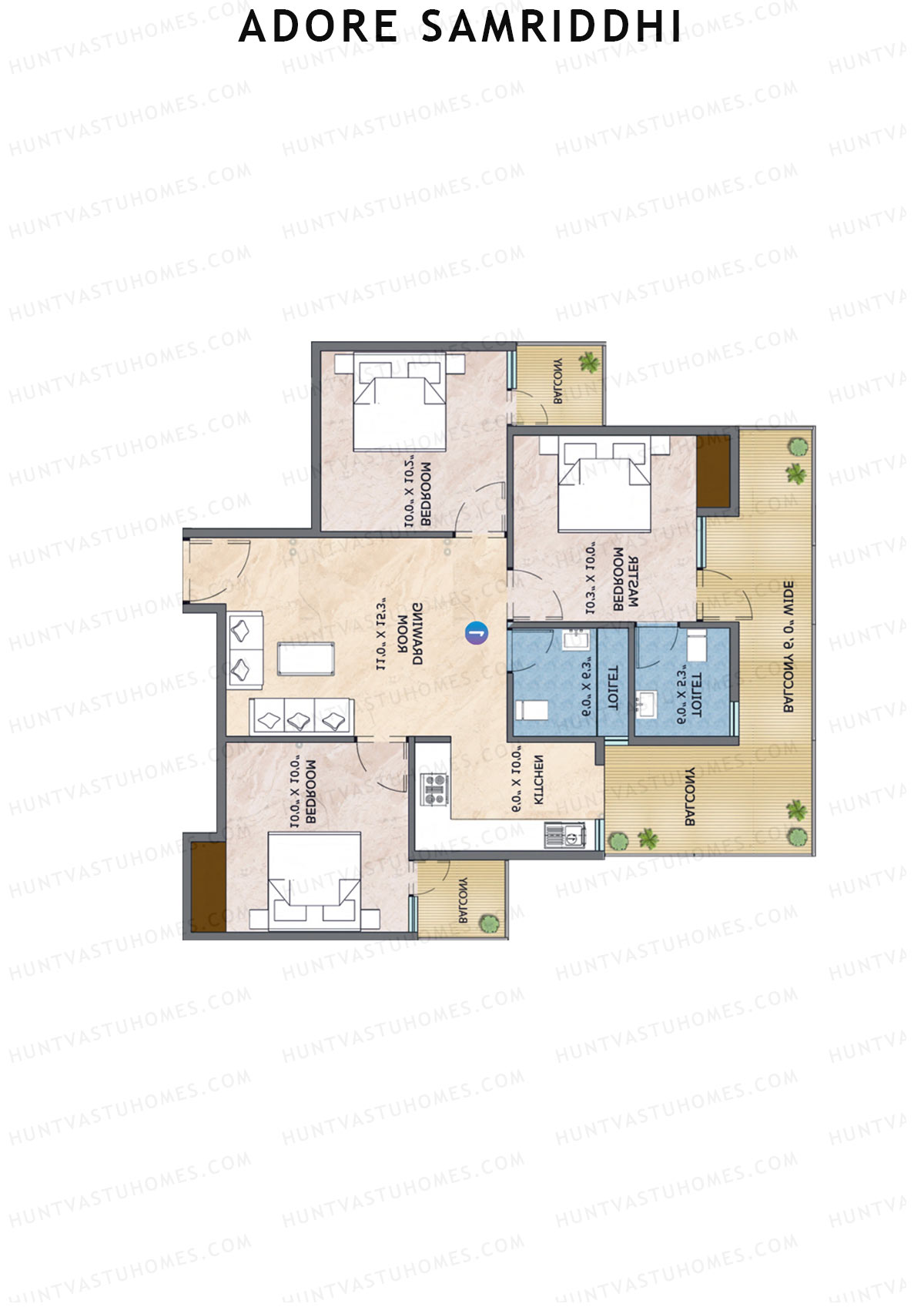 Adore Samriddhi Tower 14 Unit 4 Floor Plan