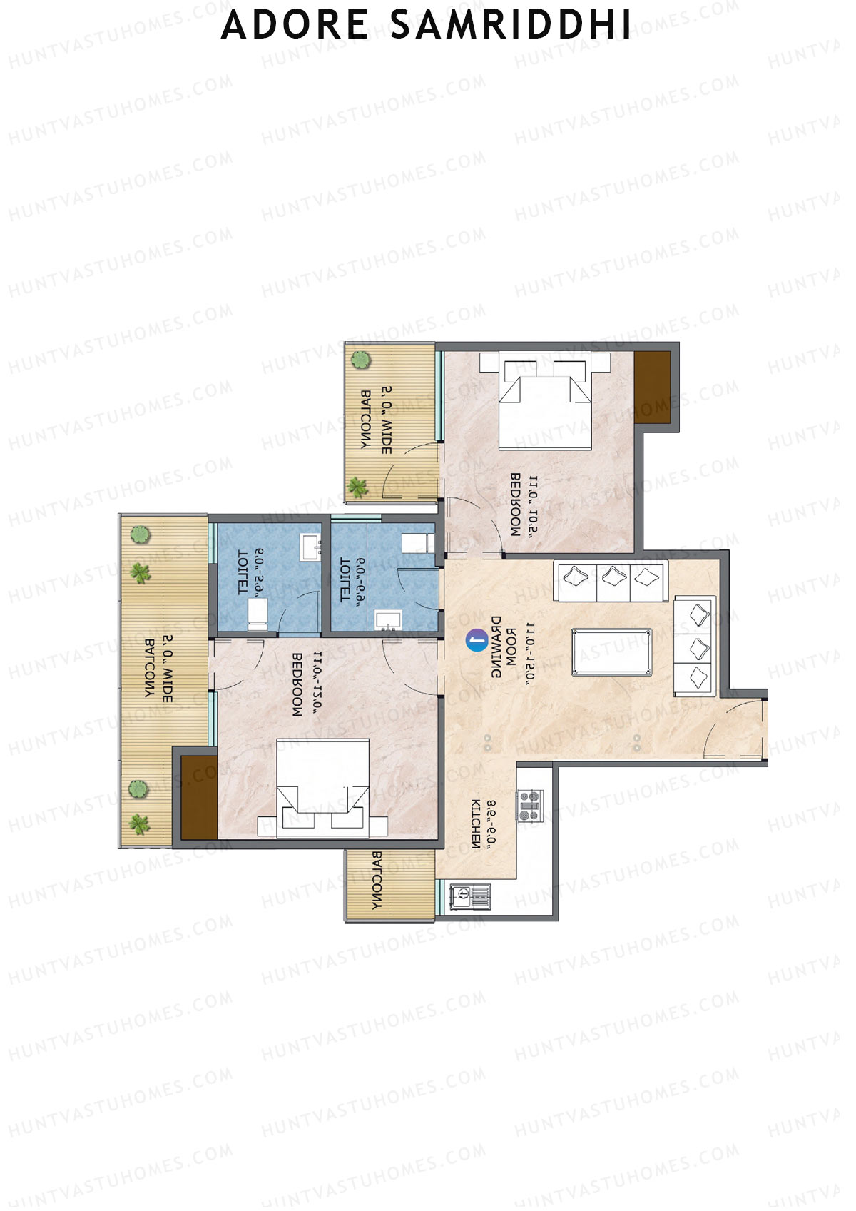 Adore Samriddhi Tower 1 Unit 1 Floor Plan