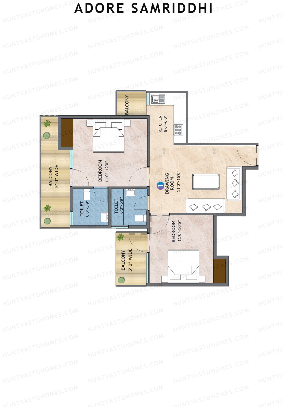 Adore Samriddhi Tower 1 Unit 4 Floor Plan