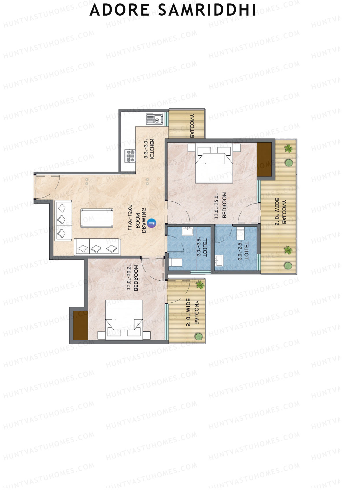 Adore Samriddhi Tower 2 Unit 3 Floor Plan