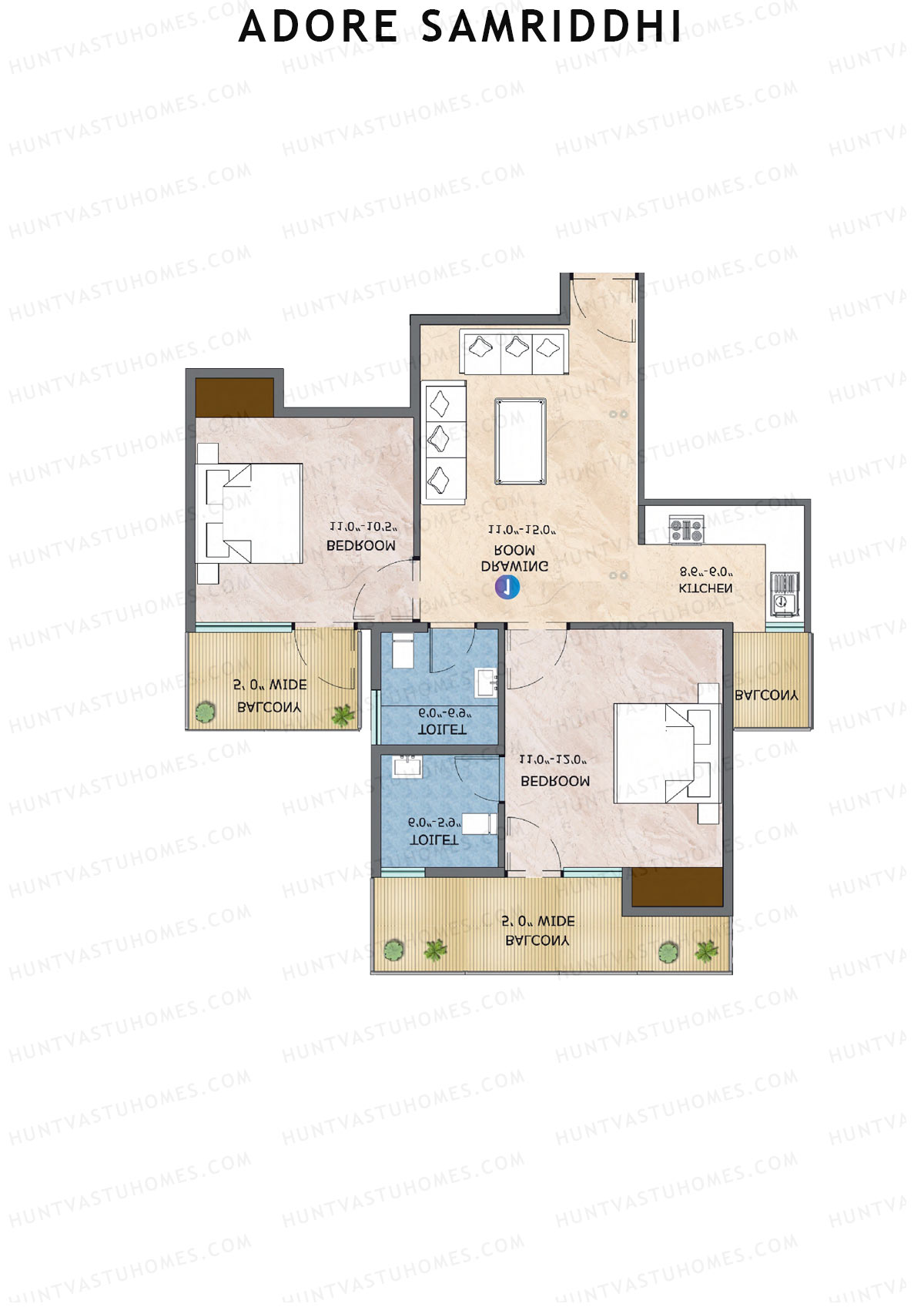 Adore Samriddhi Tower 3 Unit 1 Floor Plan
