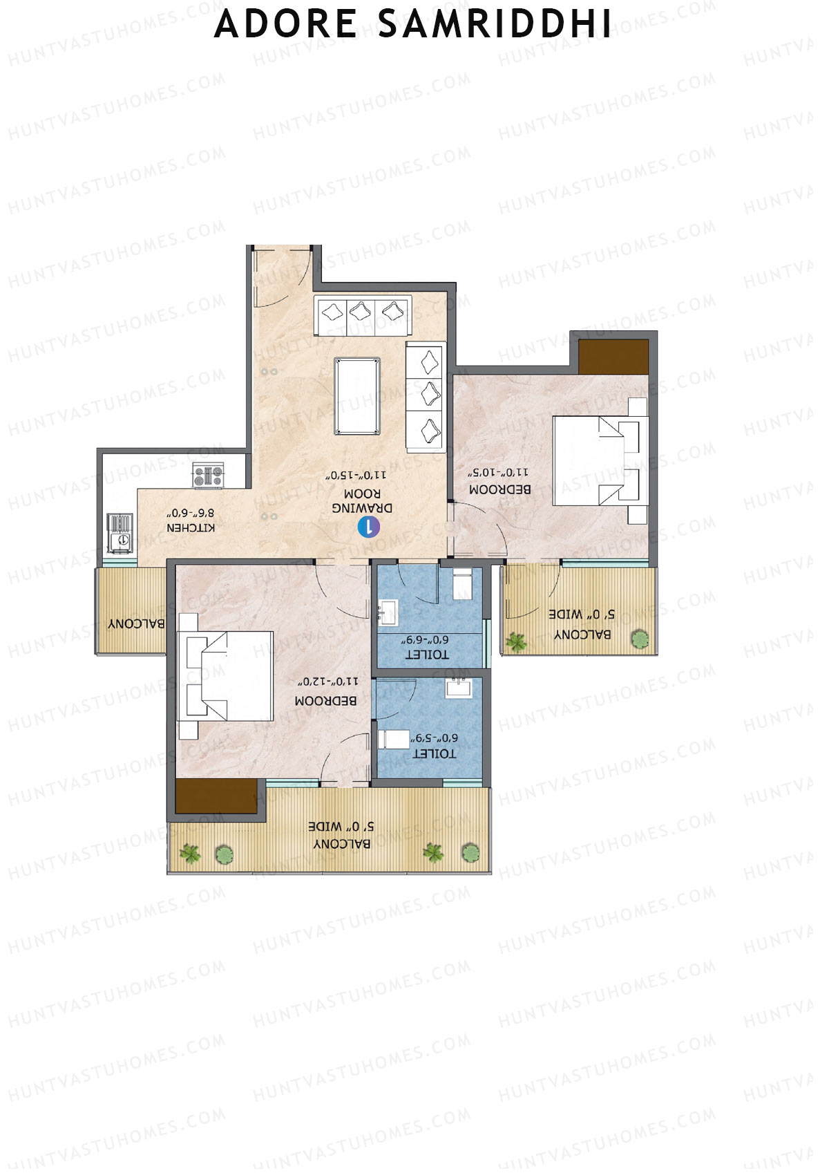 Adore Samriddhi Tower 3 Unit 4 Floor Plan