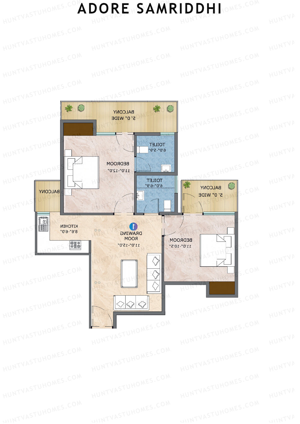 Adore Samriddhi Tower 6 Unit 3 Floor Plan
