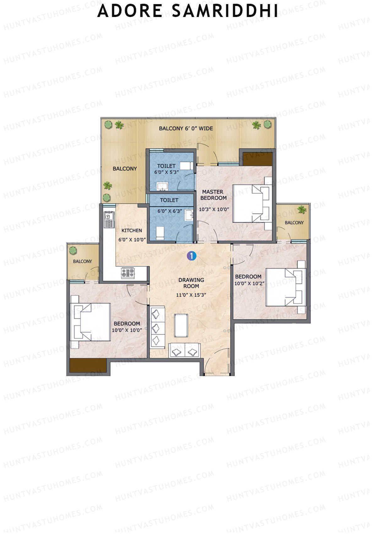 Adore Samriddhi Tower 9 Unit 2 Floor Plan