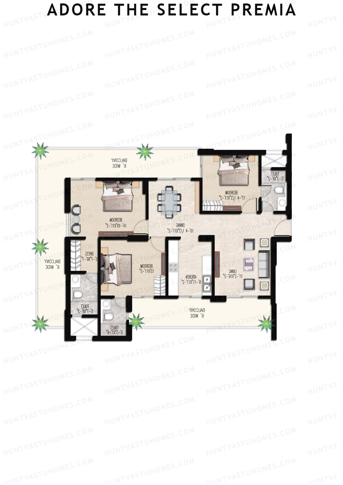 Adore The Select Premia Tower T1 Unit 1 (Type I) Floor Plan