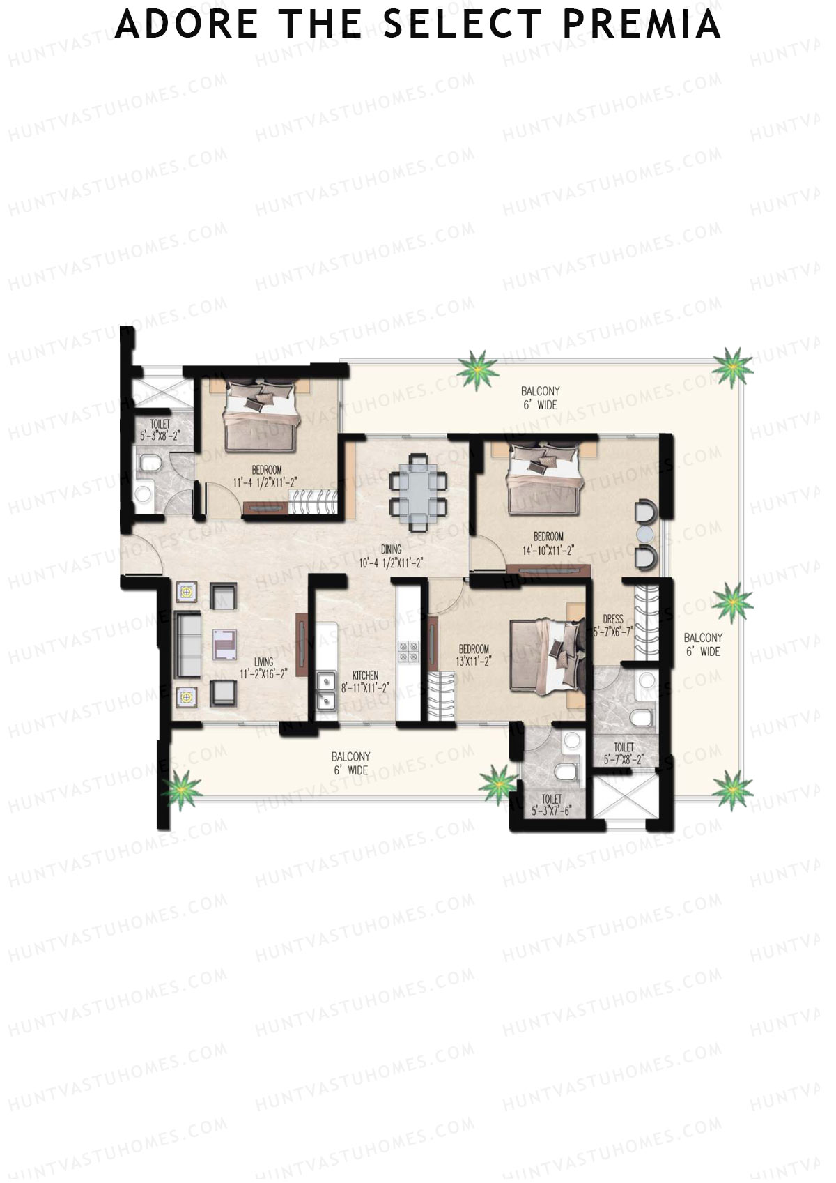 Adore The Select Premia Tower T1 Unit 4 (Type I) Floor Plan