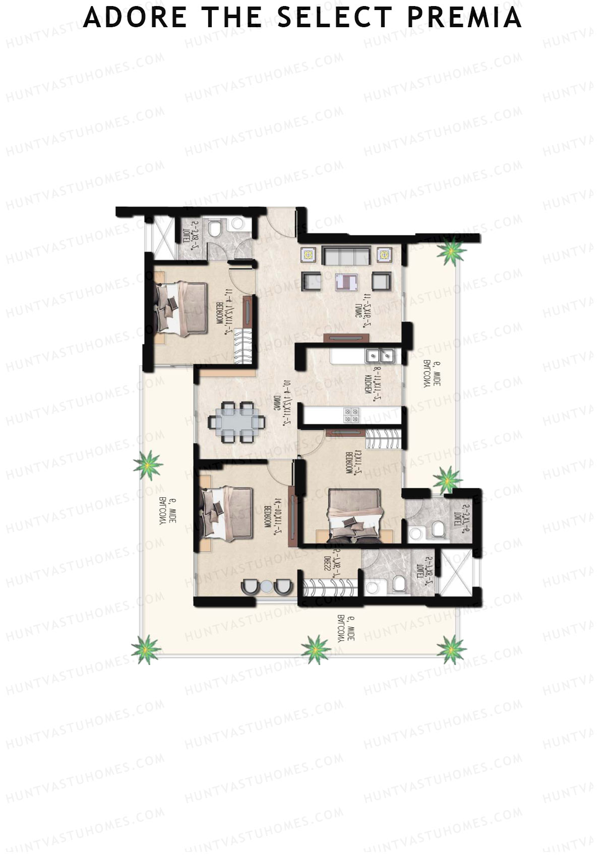 Adore The Select Premia Tower T2 Unit 1 (Type I) Floor Plan