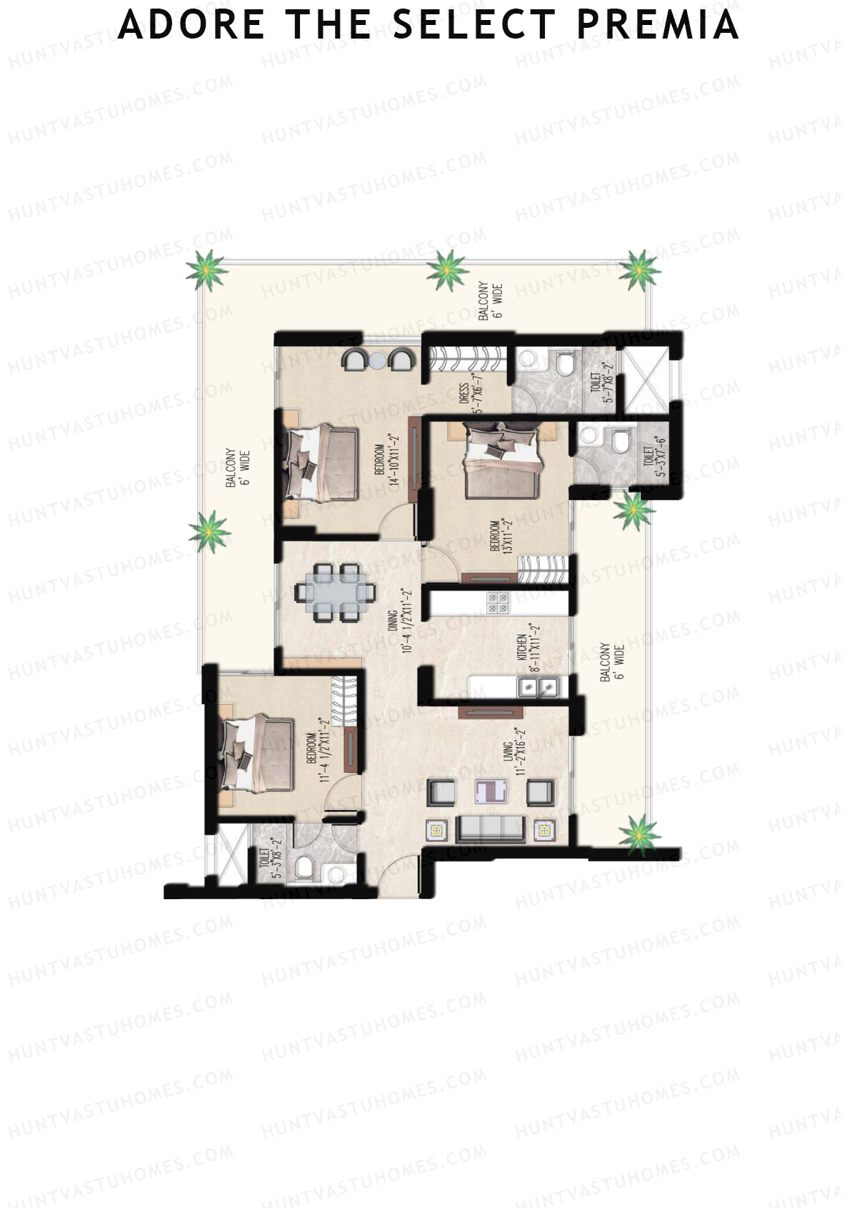 Adore The Select Premia Tower T2 Unit 4 (Type I) Floor Plan