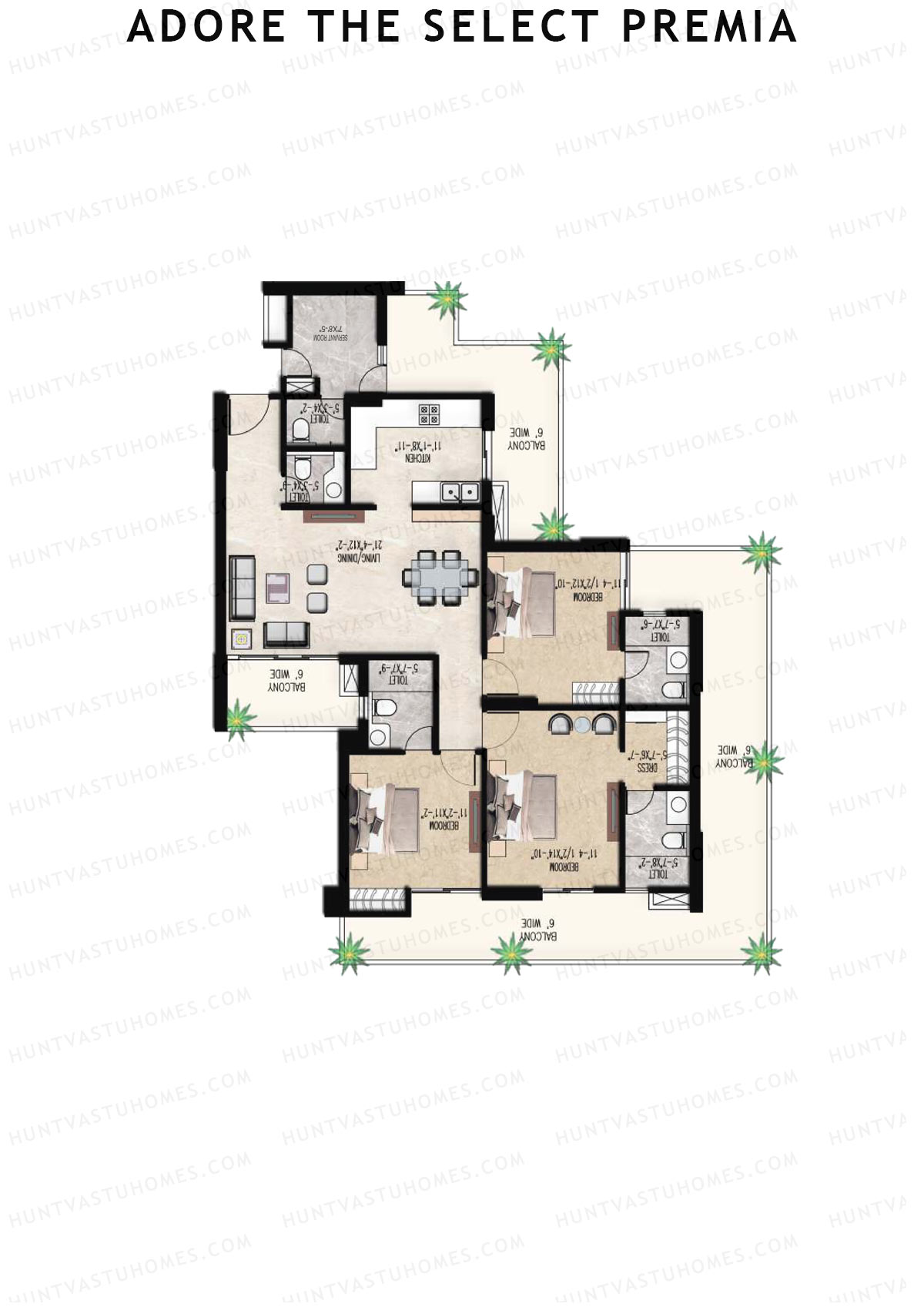 Adore The Select Premia Tower T3 Unit 2 (Type IV) Floor Plan