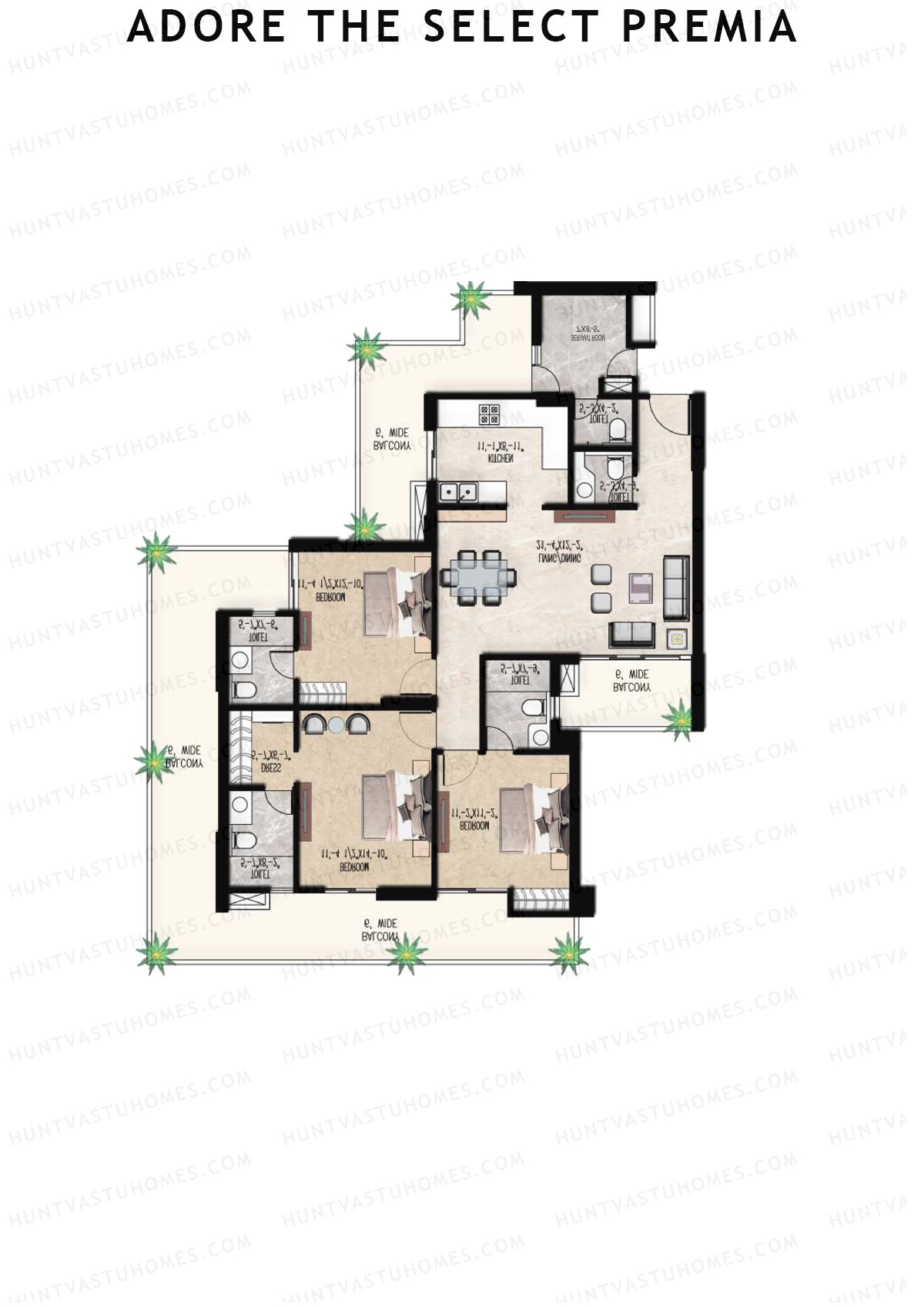 Adore The Select Premia Tower T3 Unit 3 (Type IV) Floor Plan