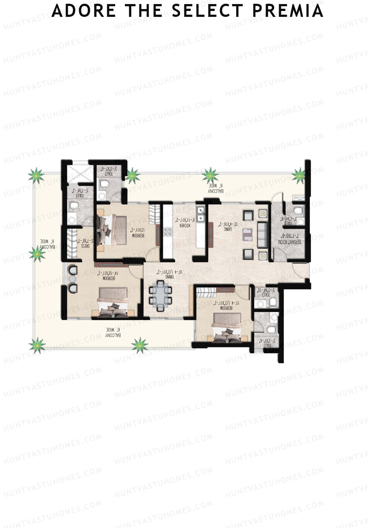 Adore The Select Premia Tower T3 Unit 4 (Type III) Floor Plan