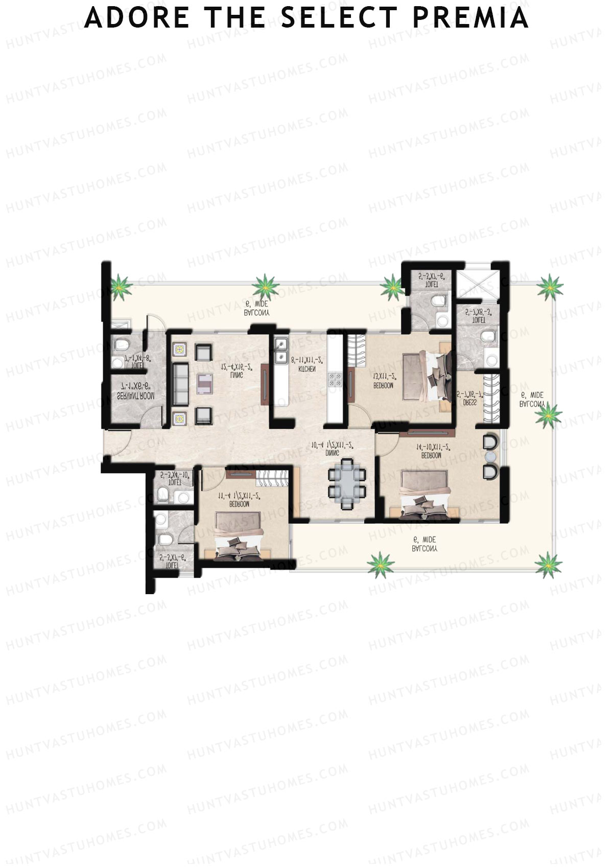 Adore The Select Premia Tower T4 Unit 1 (Type III) Floor Plan