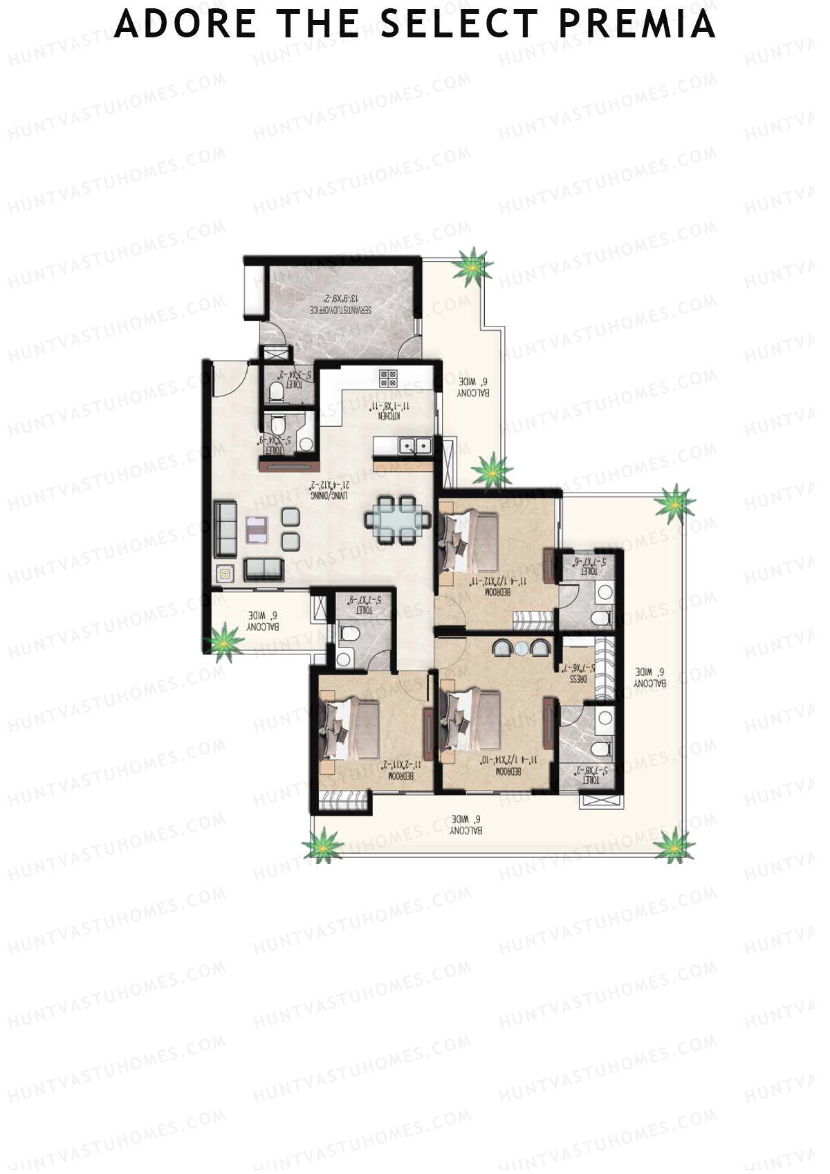 Adore The Select Premia Tower T4 Unit 2 (Type V) Floor Plan