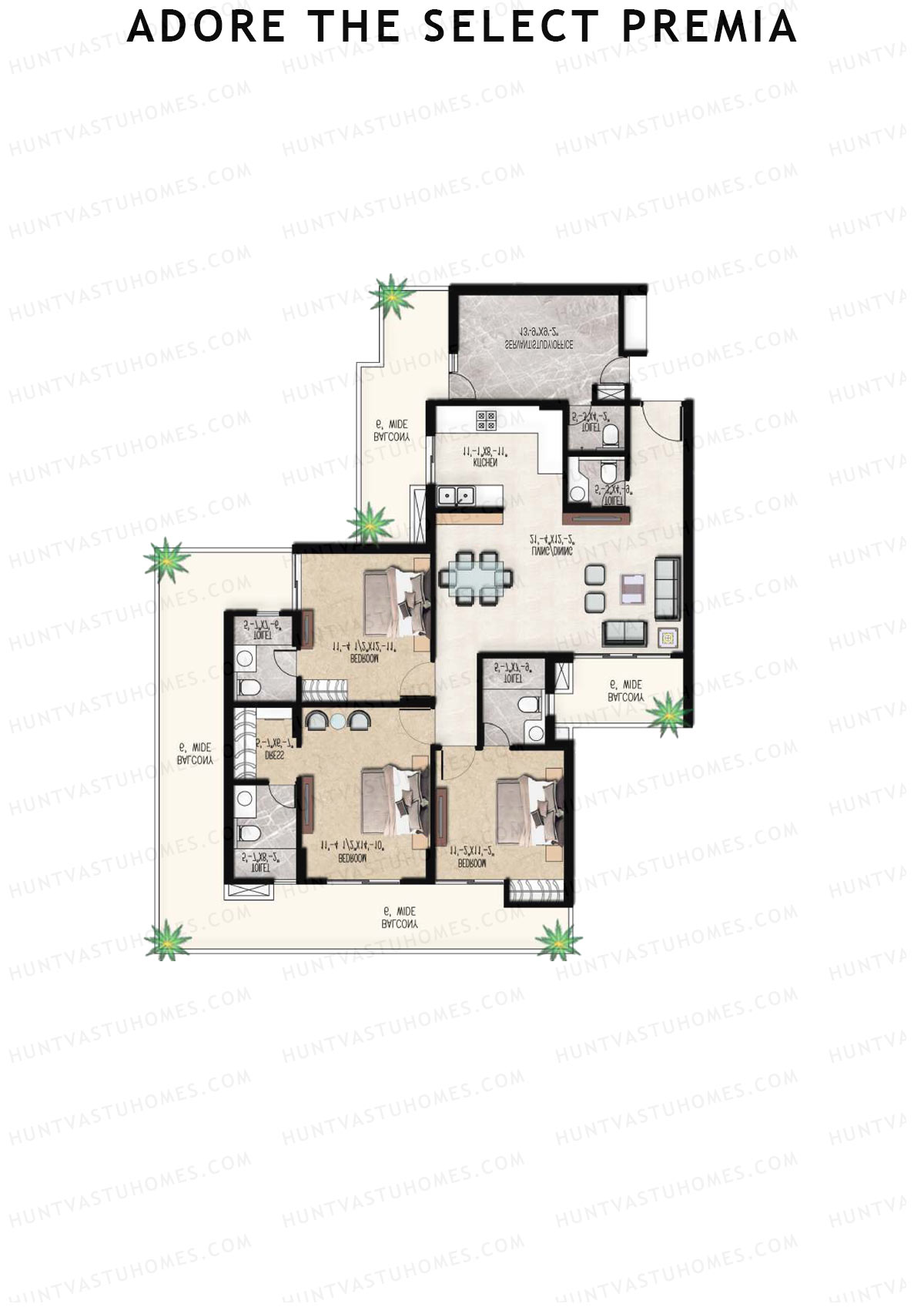 Adore The Select Premia Tower T4 Unit 3 (Type V) Floor Plan