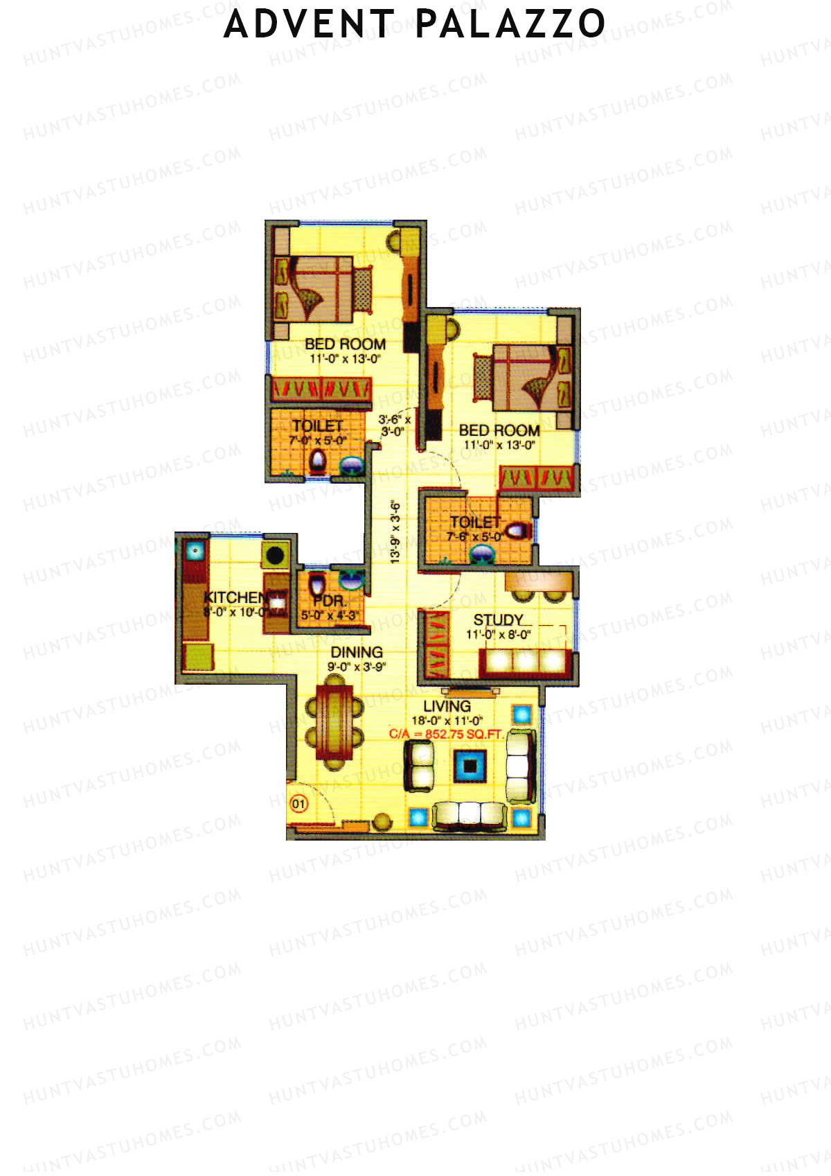 Advent Palazzo Block A Unit 1 Floor Plan