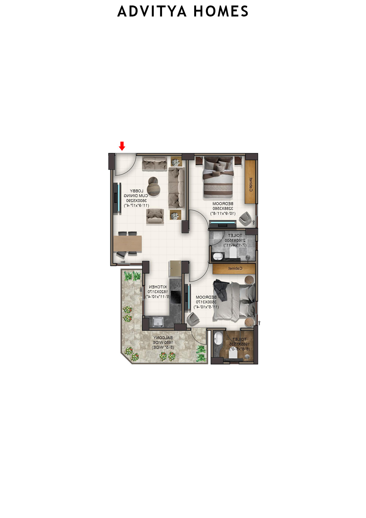 Advitya Homes Tower 1 Unit 5 (Type A) Floor Plan