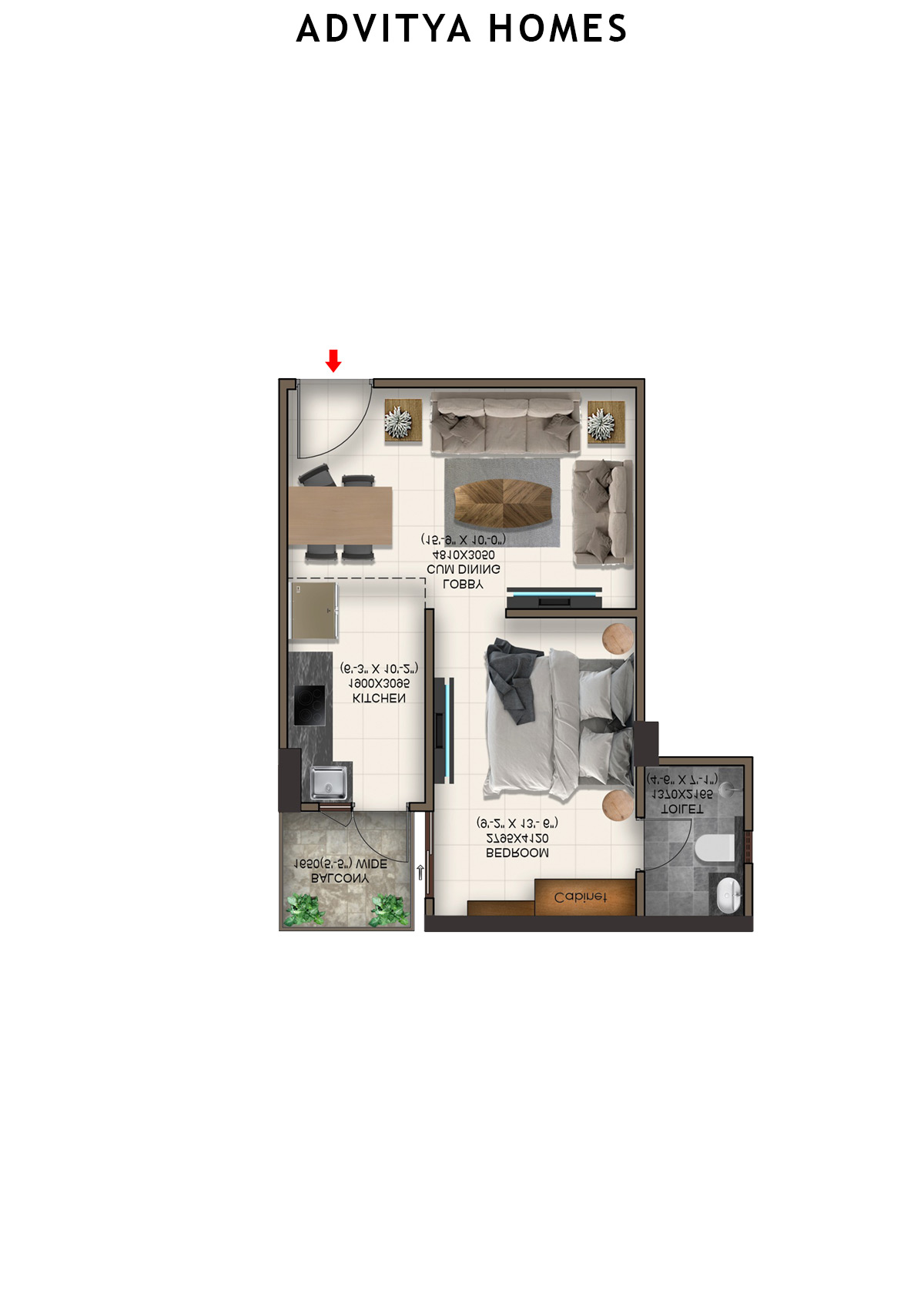 Advitya Homes Tower 8 Unit 9 (Type E) Floor Plan