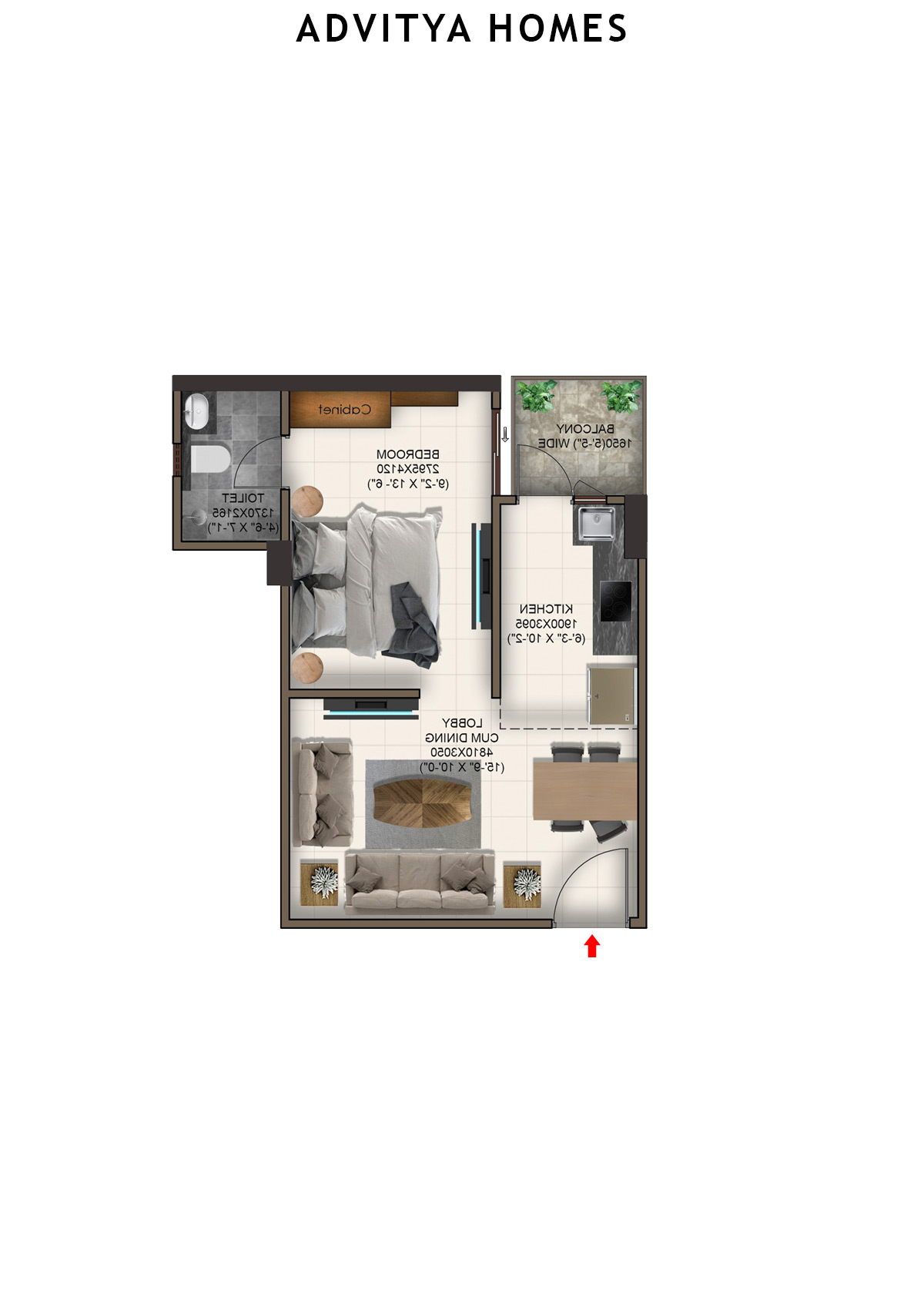 Advitya Homes Tower 9 Unit 10 (Type E) Floor Plan